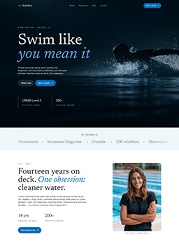 Swimline Framer Website Template Homepage 