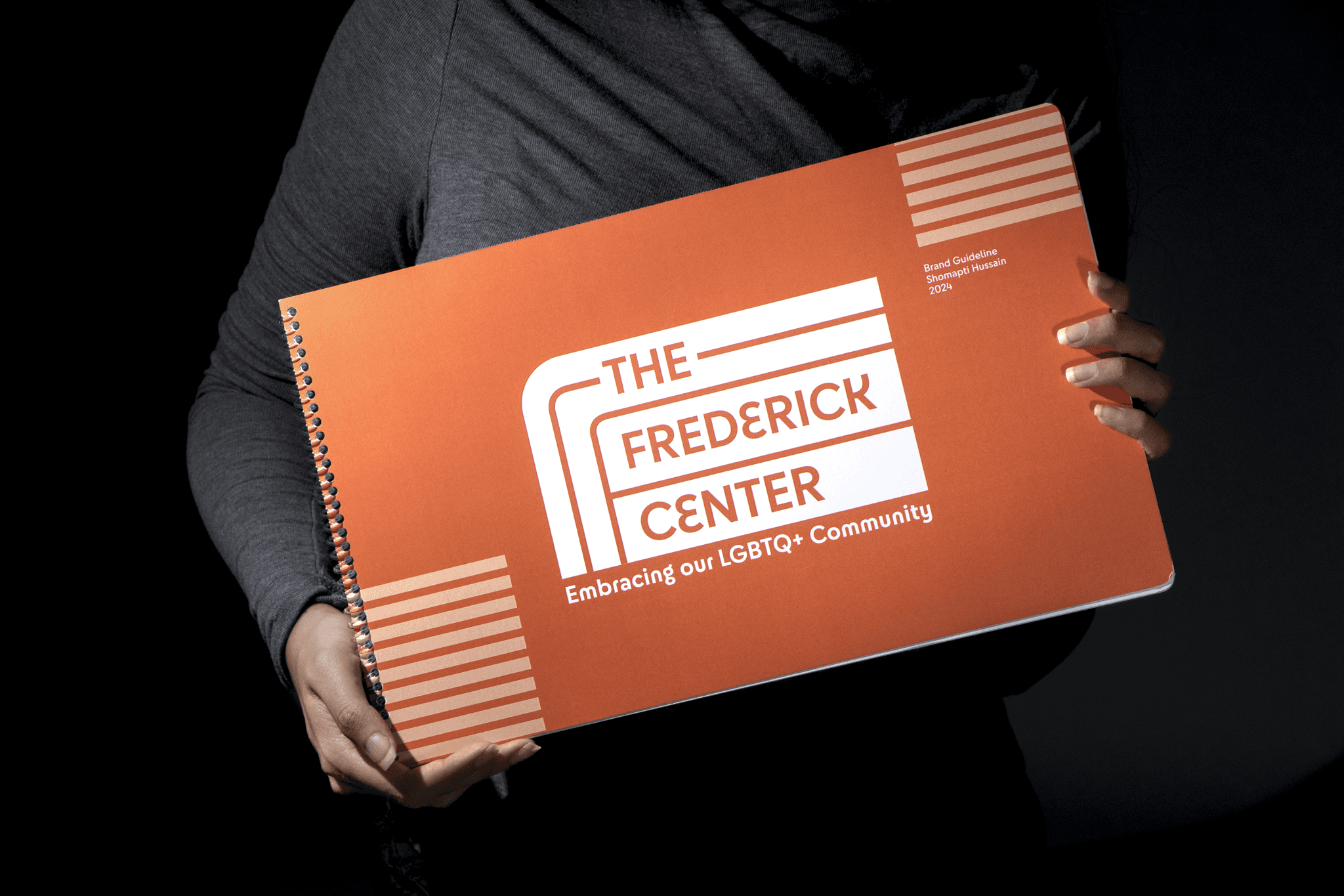 A mockup of a brand guideline book