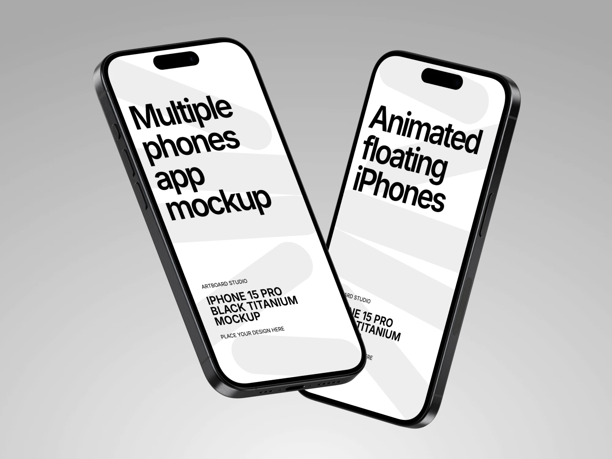 Animated app mockup with several phones