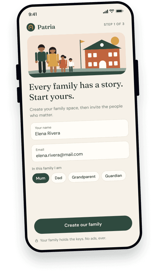 Create your family space in Patria