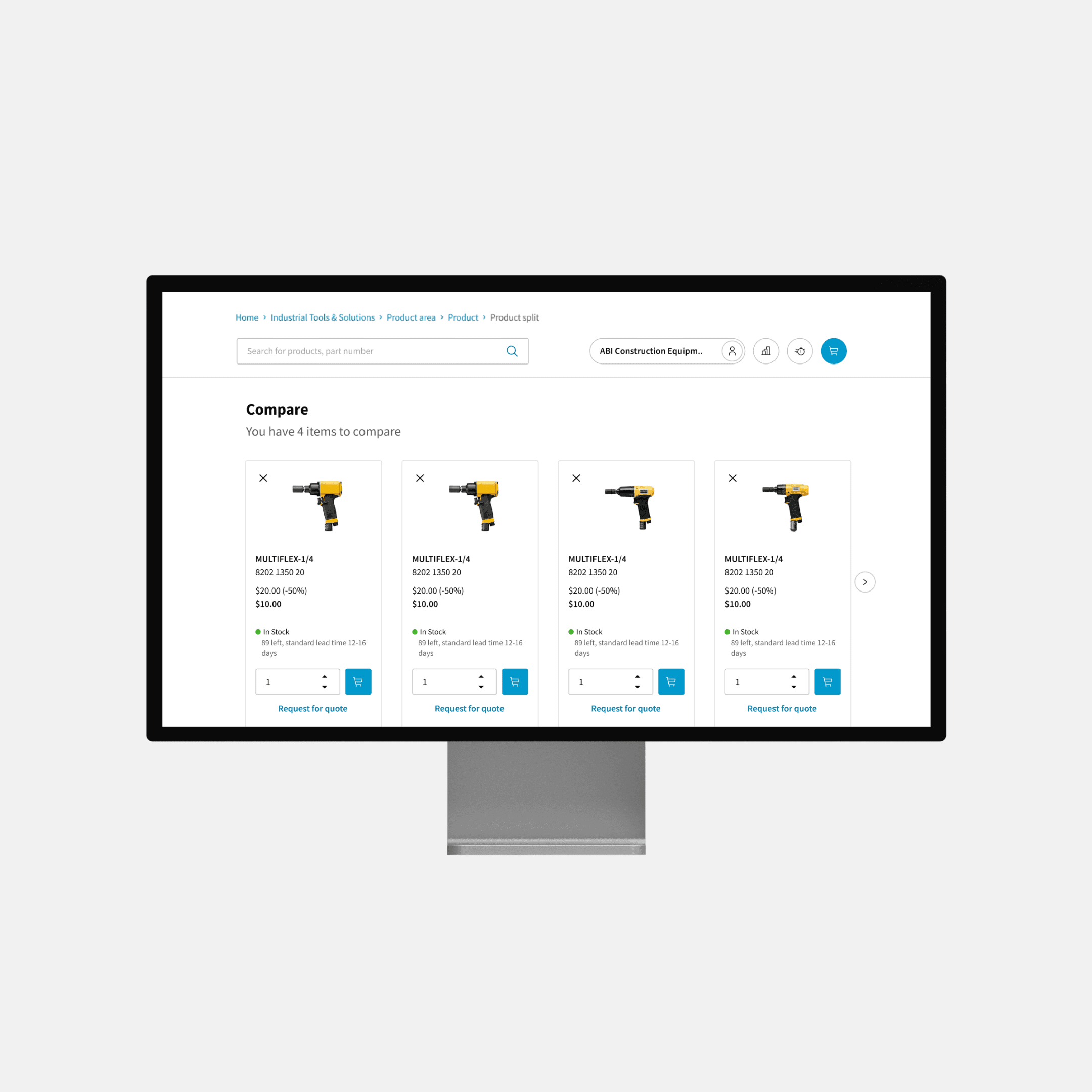 Monitor showing UI