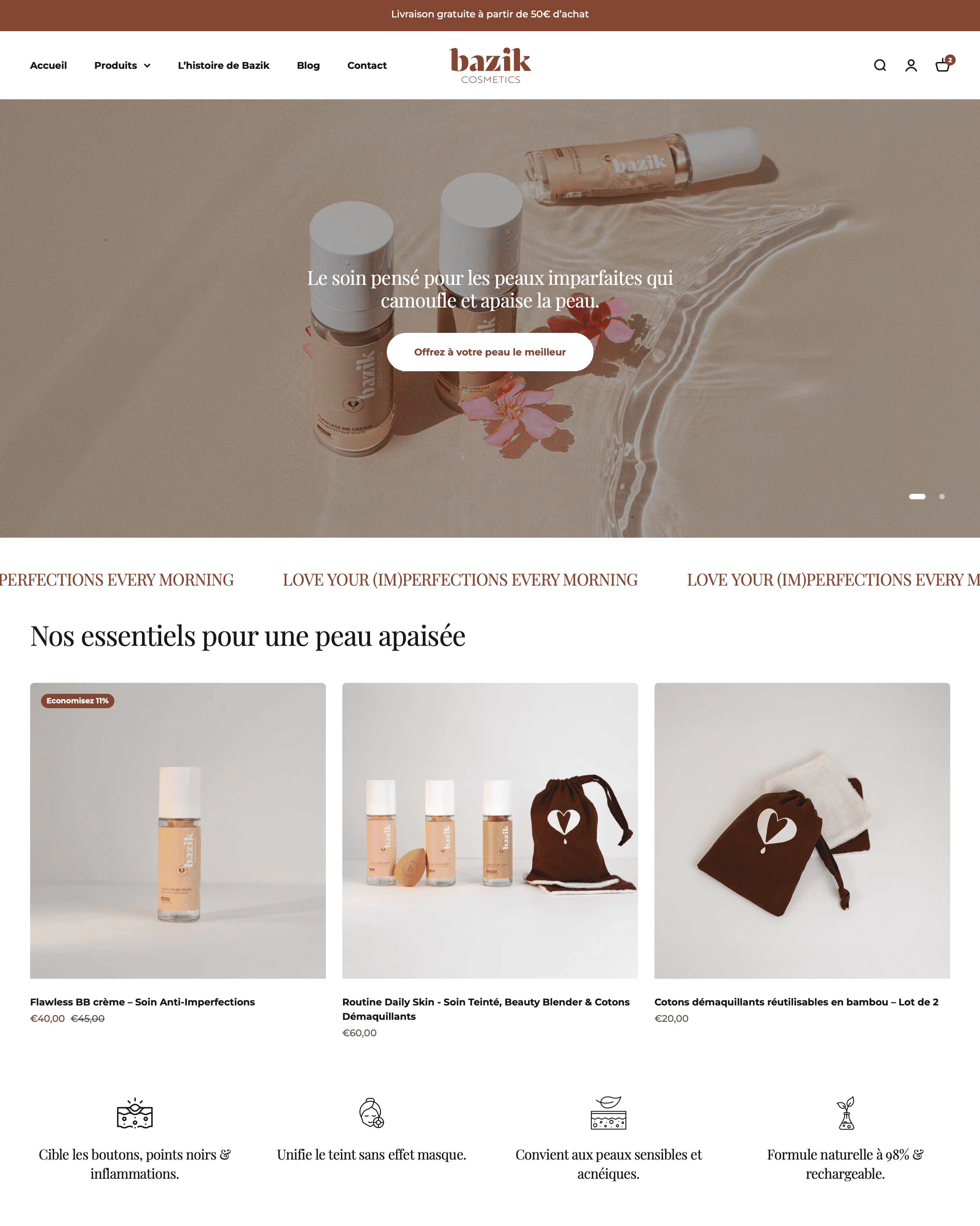 Bazik Cosmetics Website Design