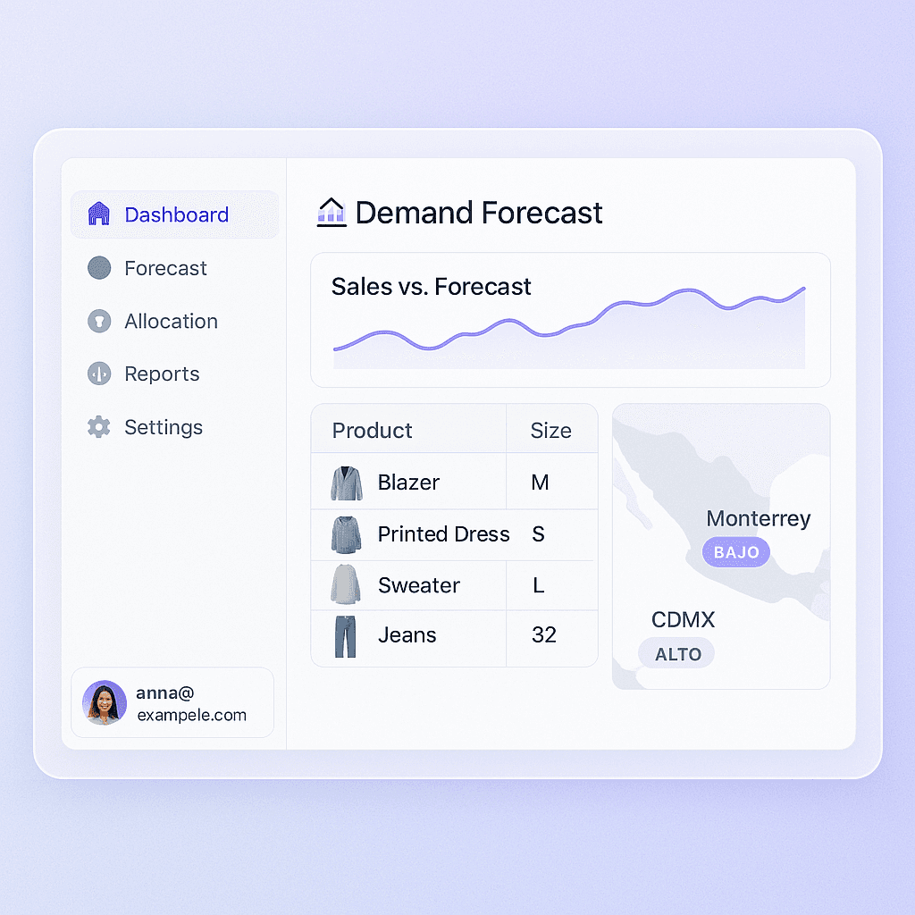 Screenshot of the main dashboard with gradients as background