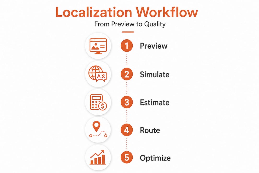 Infographic outlining localization workflow steps