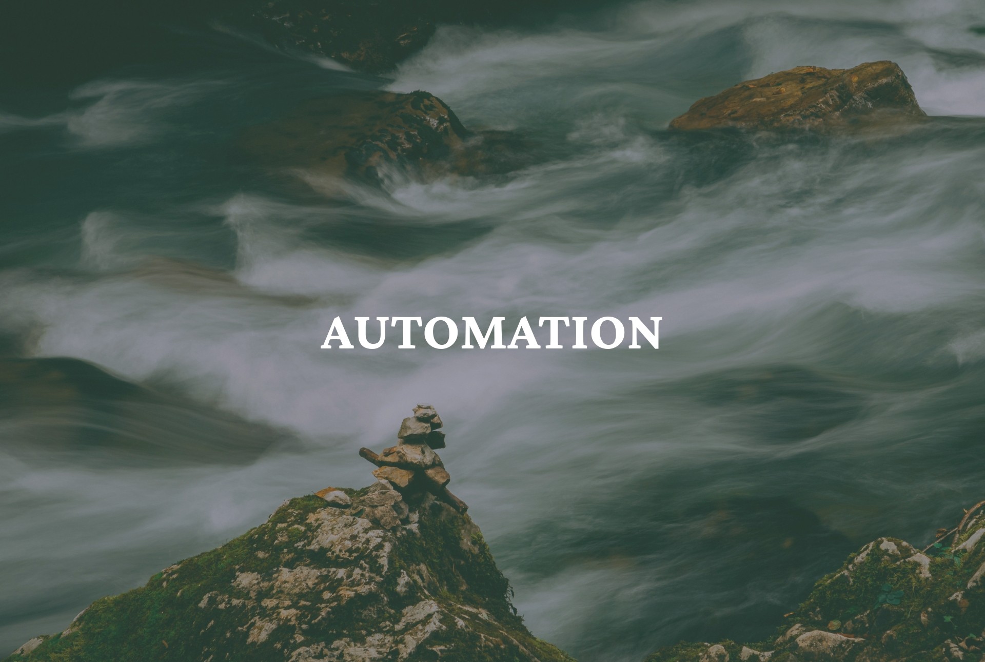 Flowing river representing the flow and automation in the marketing and creativity industry