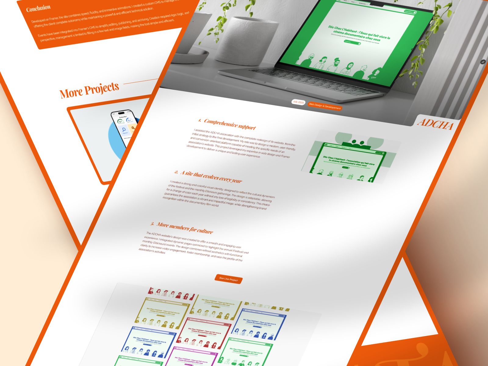 CMS Blog projet d'OrangeFolio, template Framer designé et développé par Ilies MANATA, Développeur Expert Framer & Ux / Ui Designer, Freelance, Nord