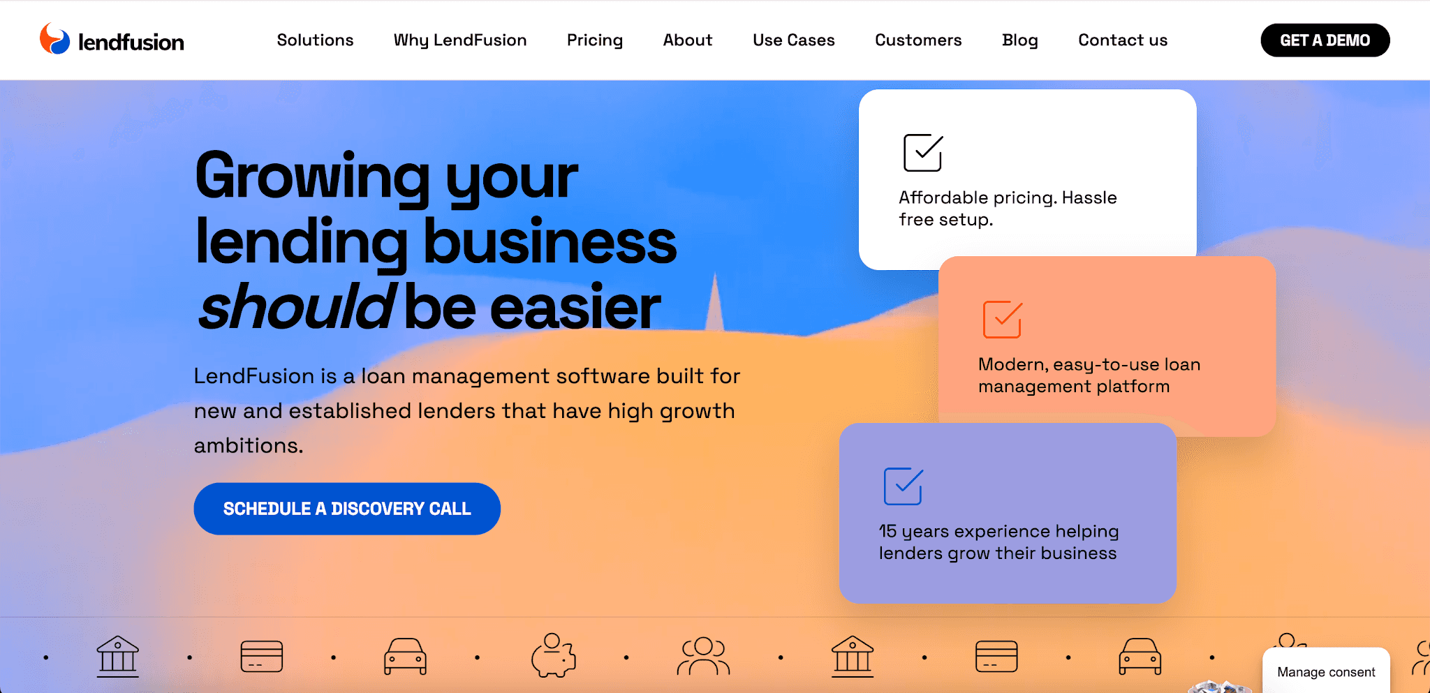 LendFusion web homepage