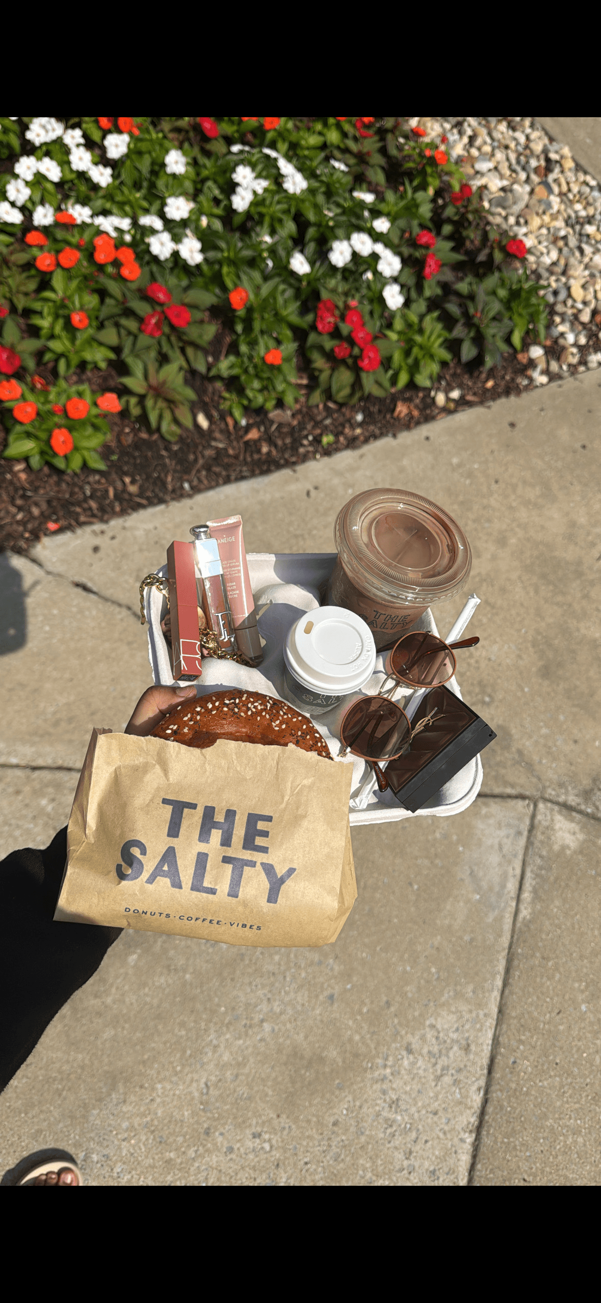 City street with crosswalks and parked bicycles