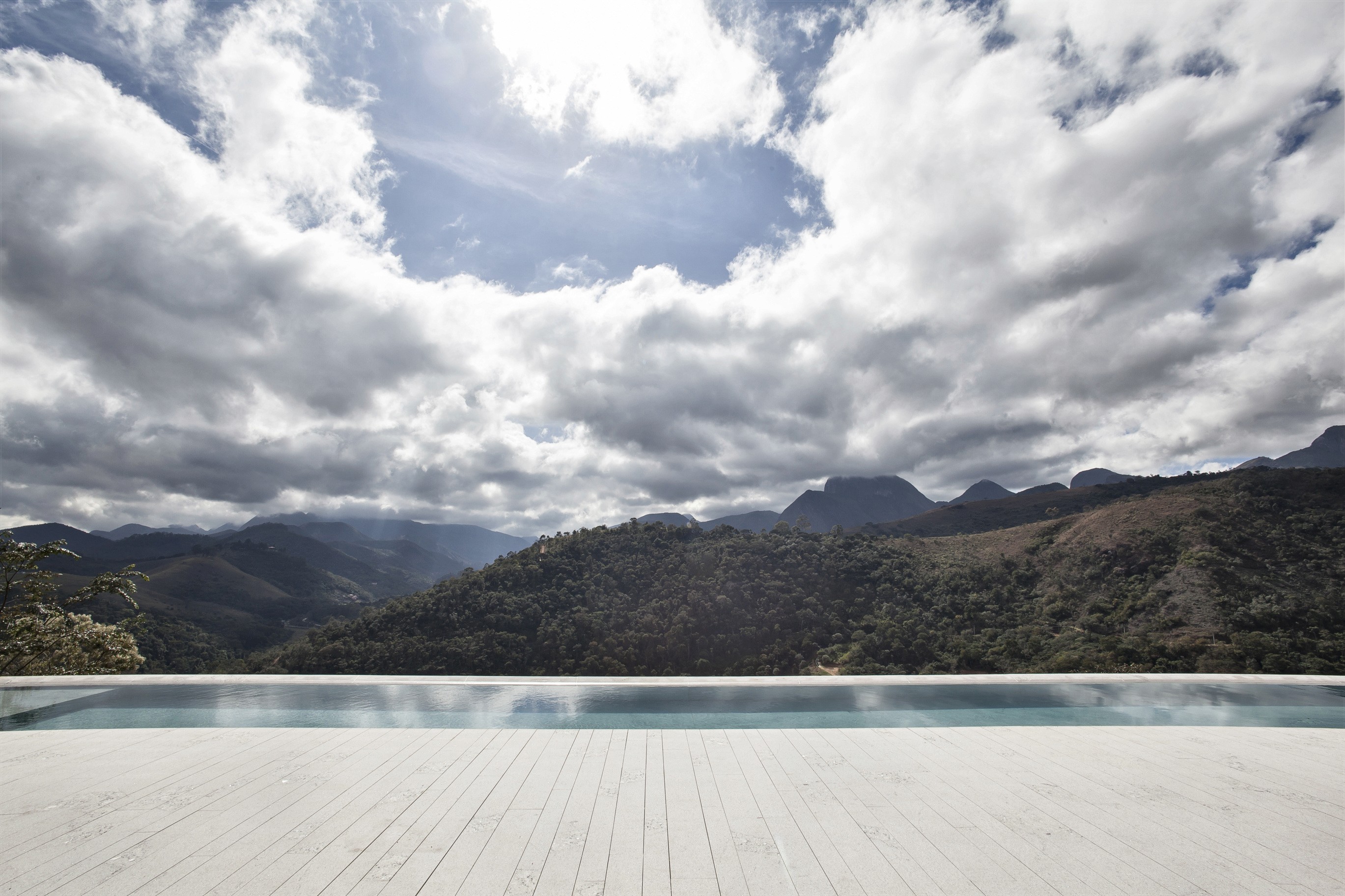 Pool view of montains