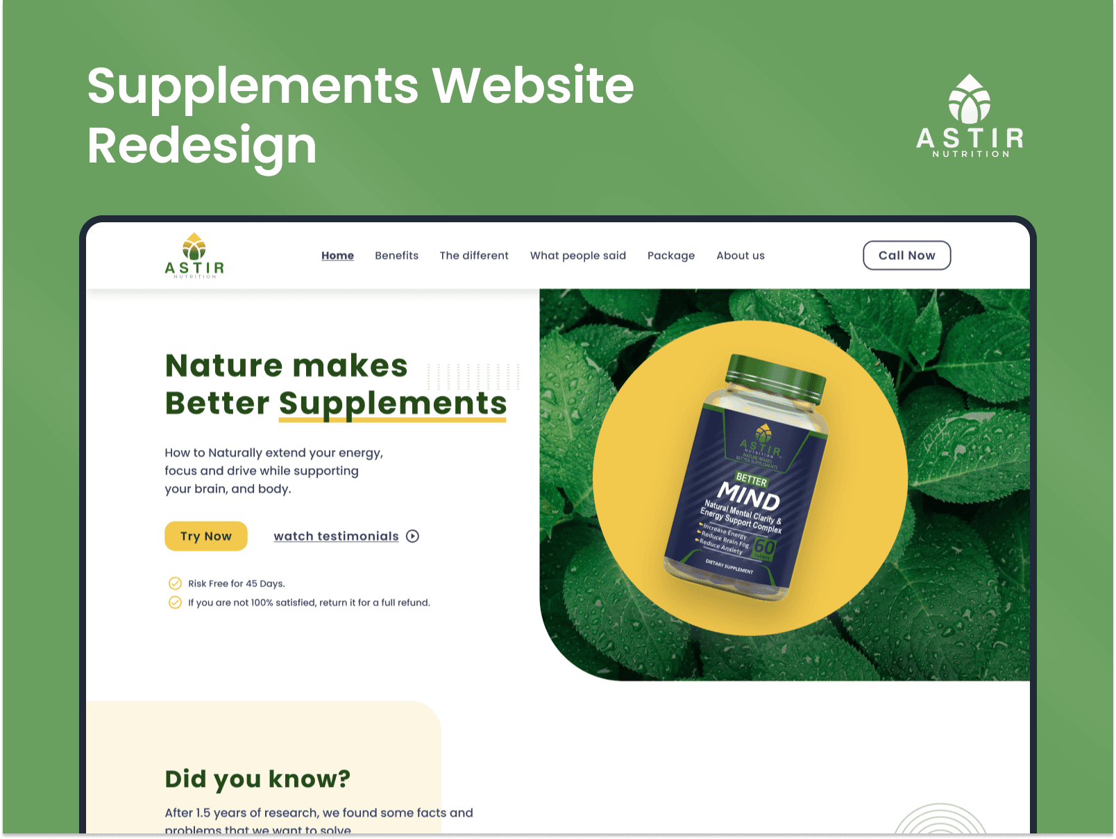 Astir Nutrition - Ecommerce Website Design