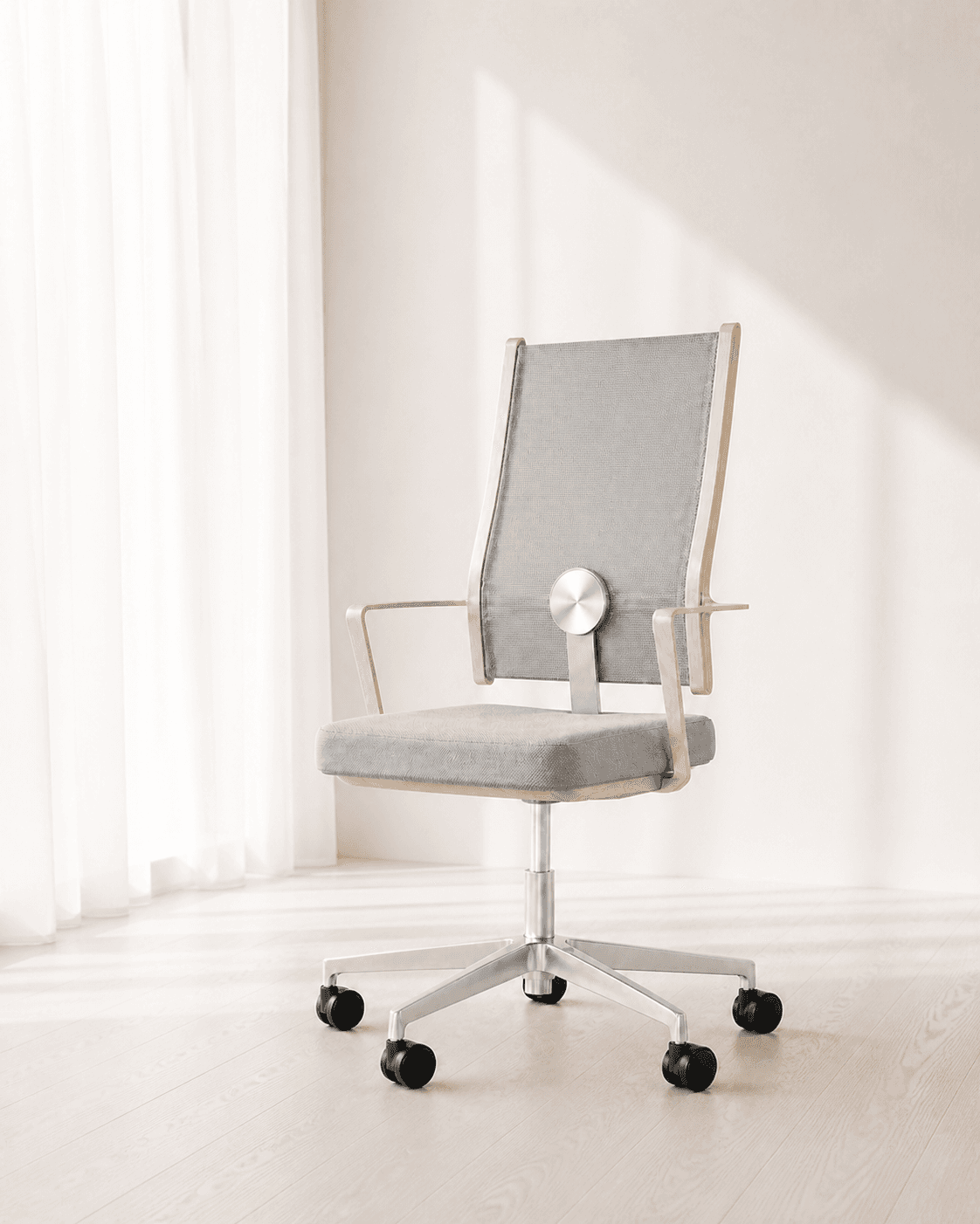 Pivot Office Chair placed in a luminous, minimal white interior