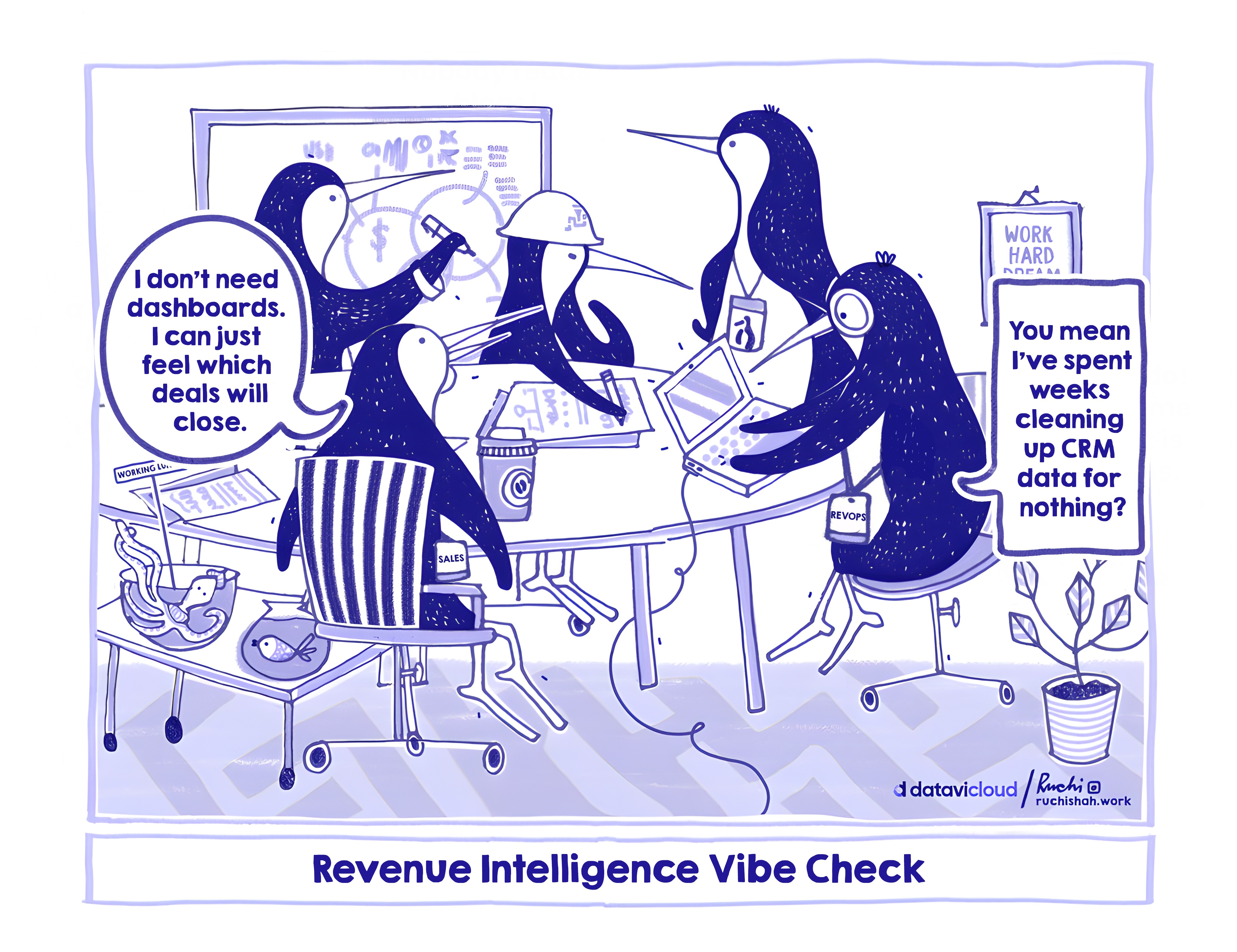 A satirical comic showing two penguins watching a nostalgic television screen that says "Gone With The Wind". One penguin asks, "What happened to our DEI program?" while the other explains that the budget was shifted to buy more AI tools. The comic is titled "Corporate DEI Efforts: Now Streaming, But Only for Nostalgia"