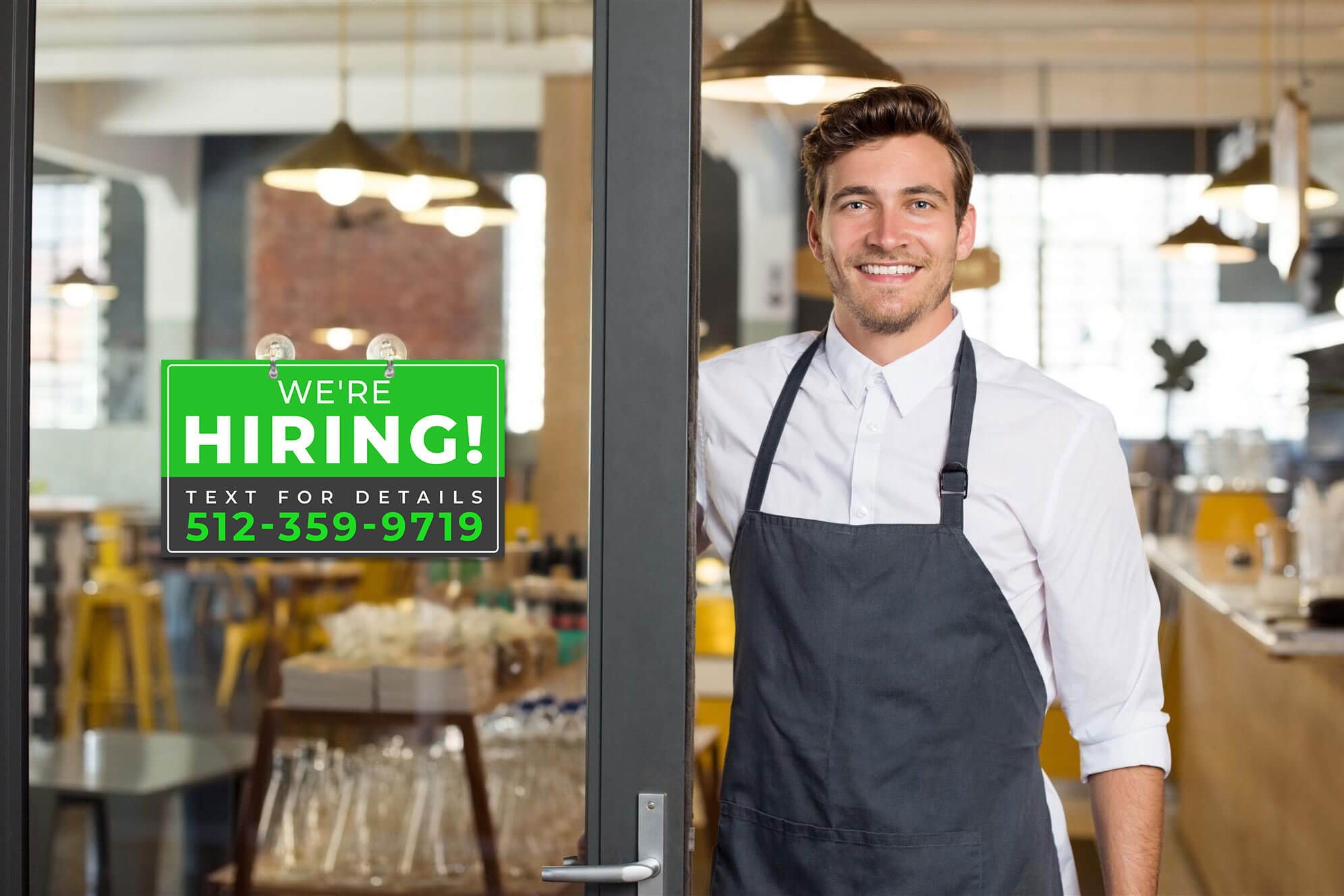 Photo of a shop owner who is hiring