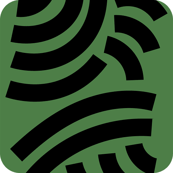 Abstract black curved patterns on green