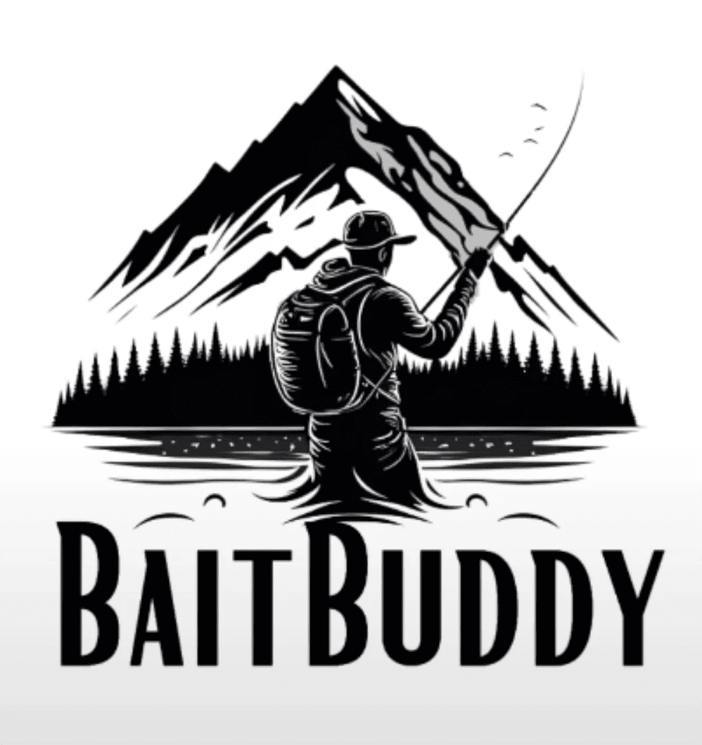 Le logo BaitBuddy finalisé, combinant le graphisme Midjourney IA et le texte personnalisé sur Canva.