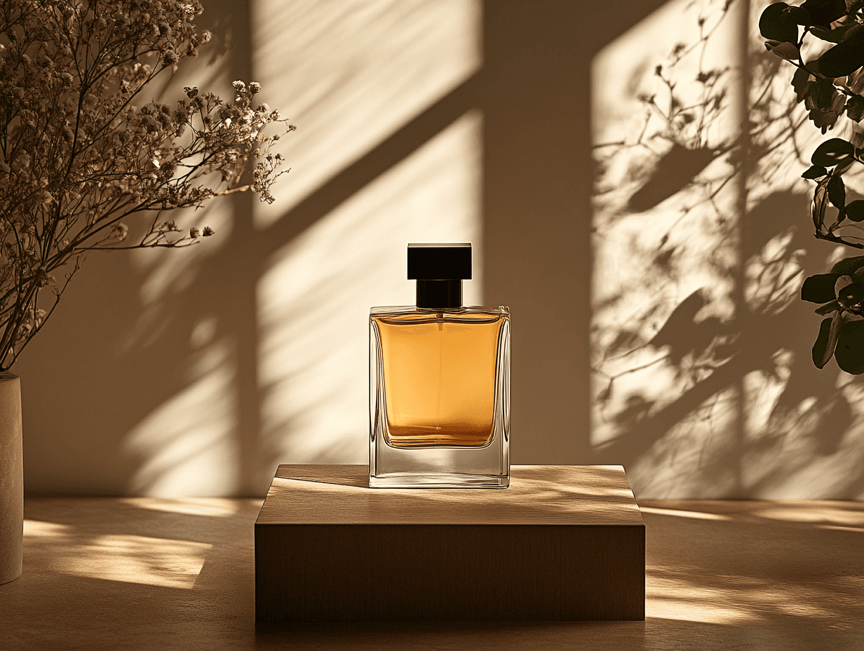 Product shot of a fragrance bottle.