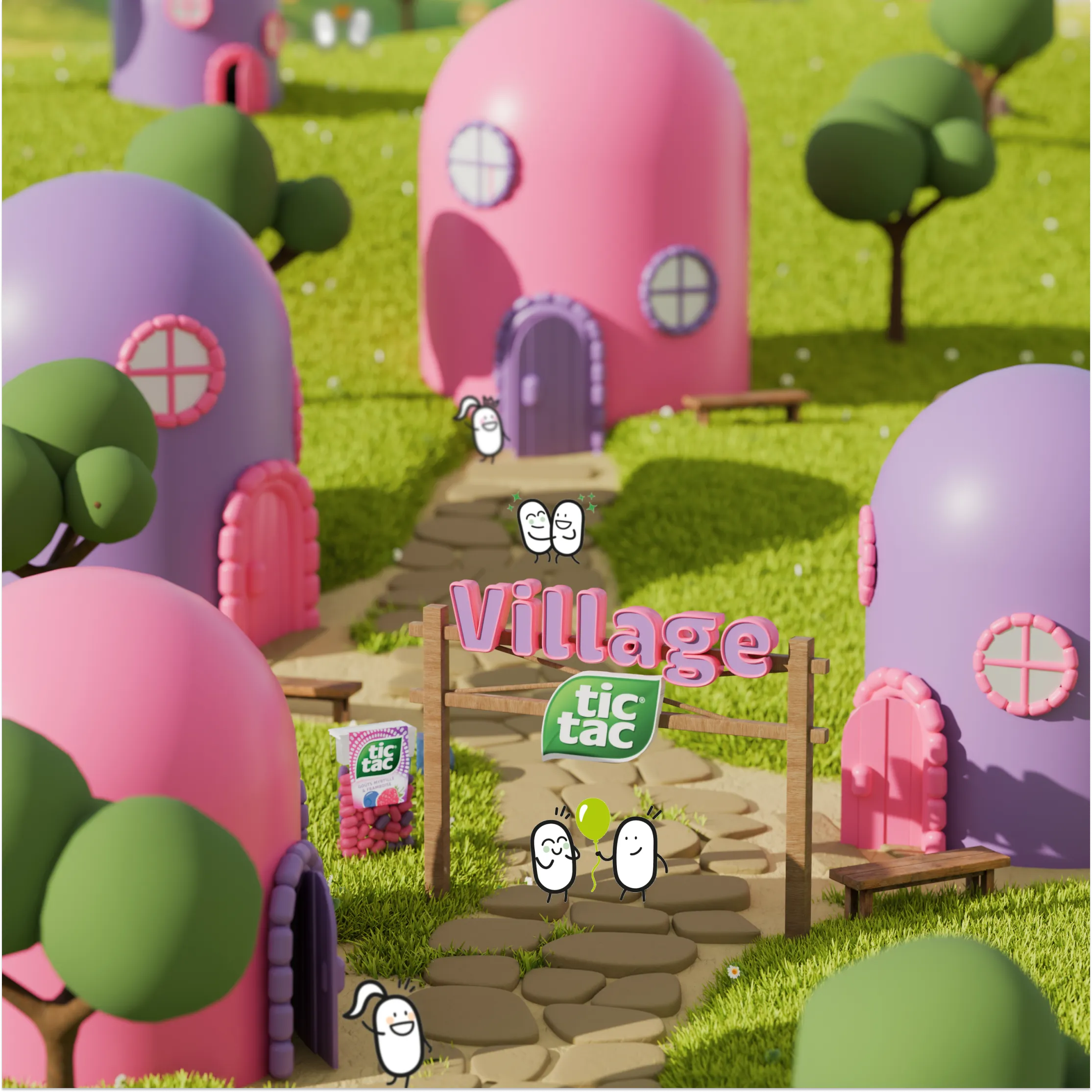 Modélisation 3D d'un village tictac pour leur réseau sociaux 