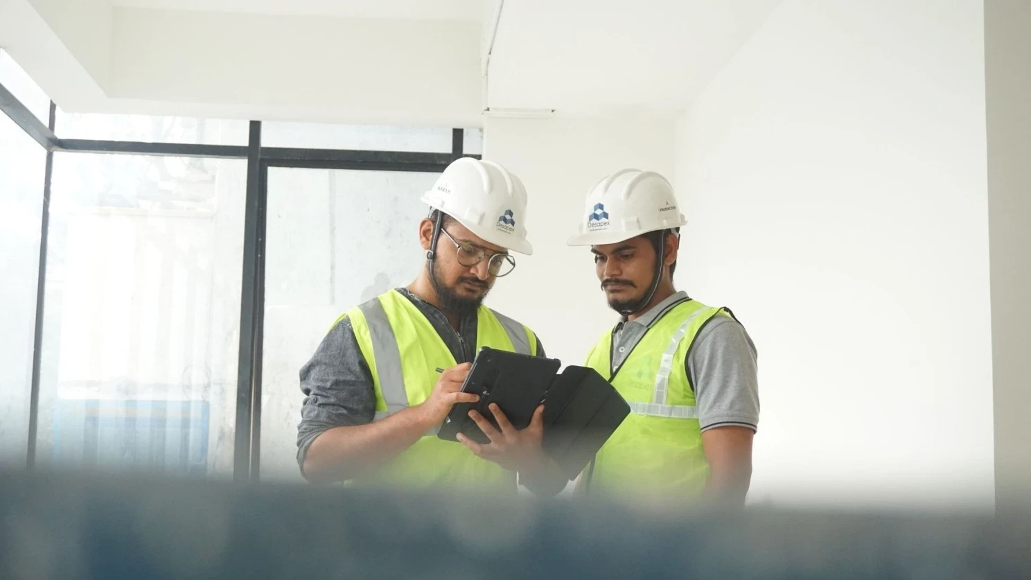 People working on the construction site, image