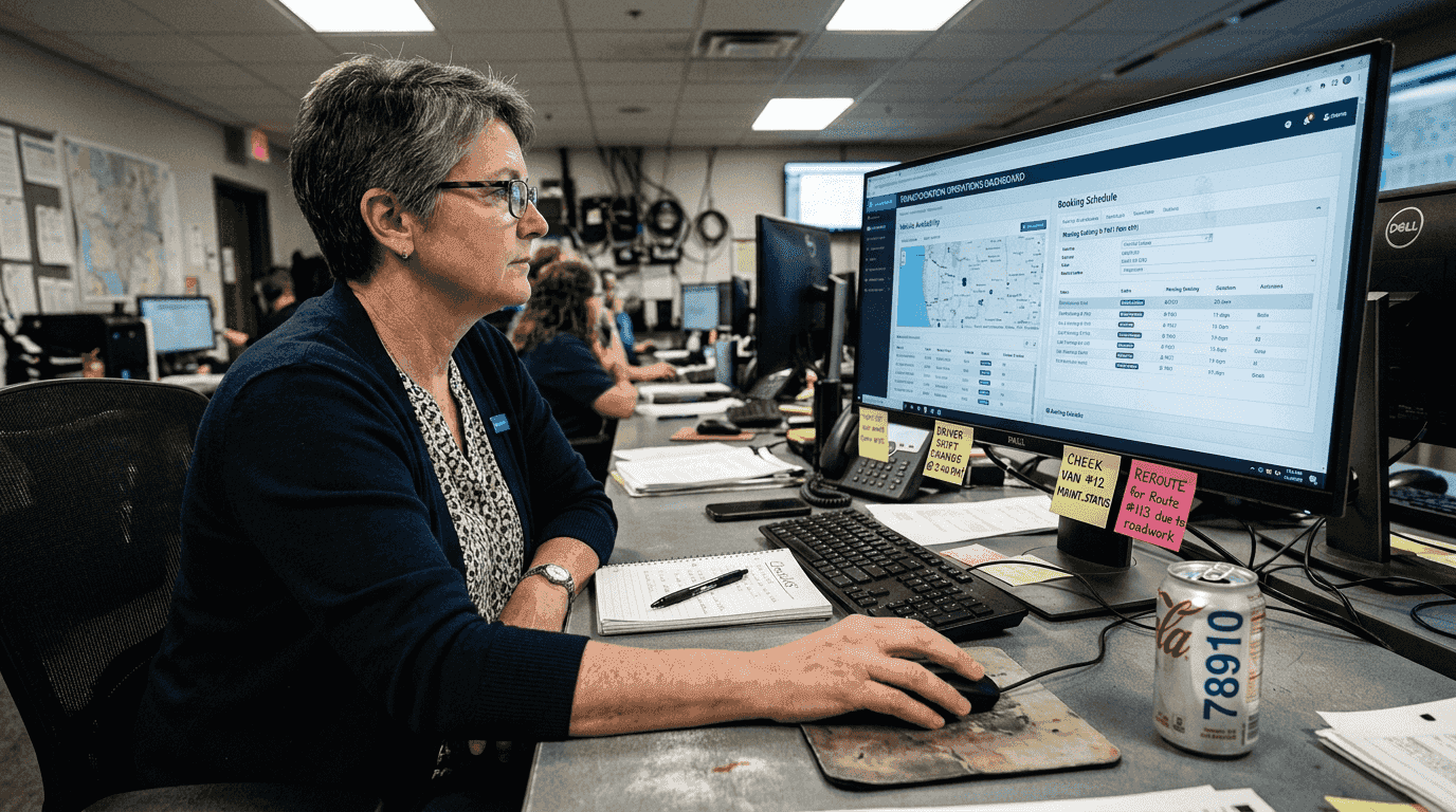 Operator using automated booking dashboard
