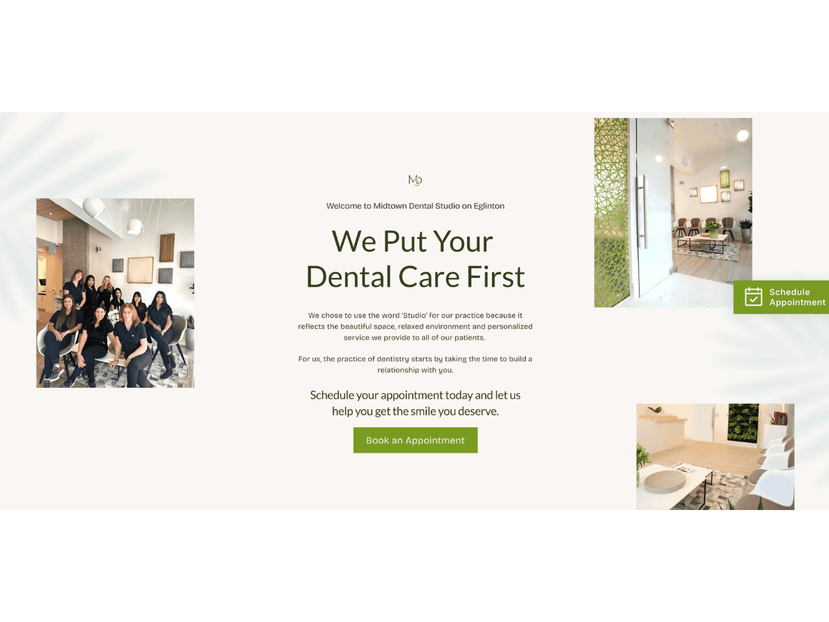 Midtown Dental Studio on Eglinton Website page