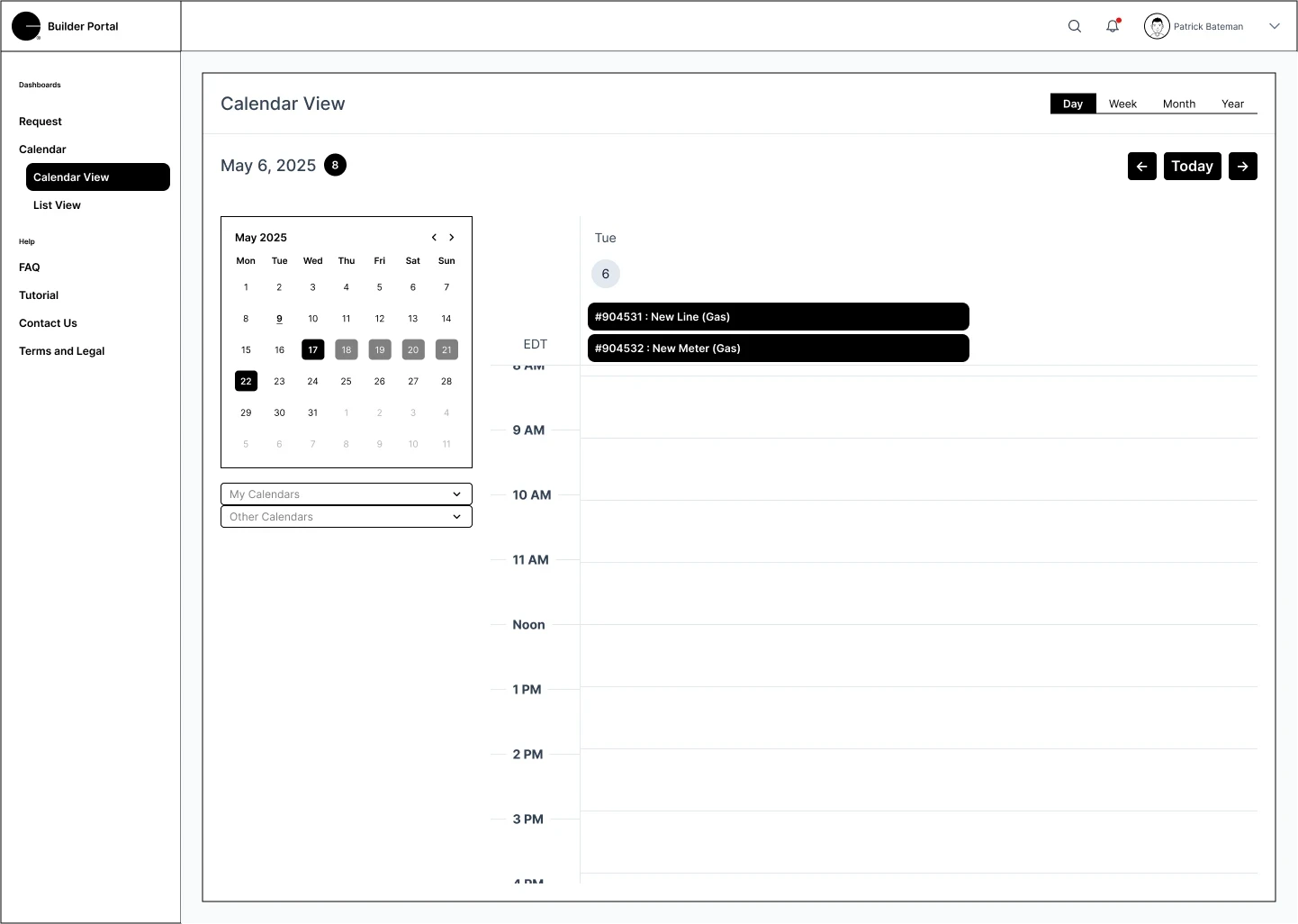 Builder Portal Wireframe