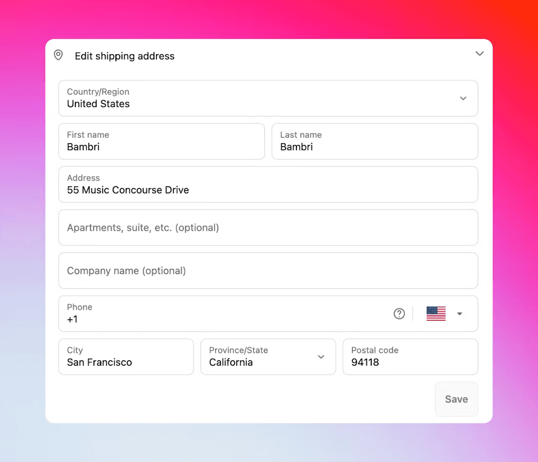 Revize Order Editing Edit Shipping address image