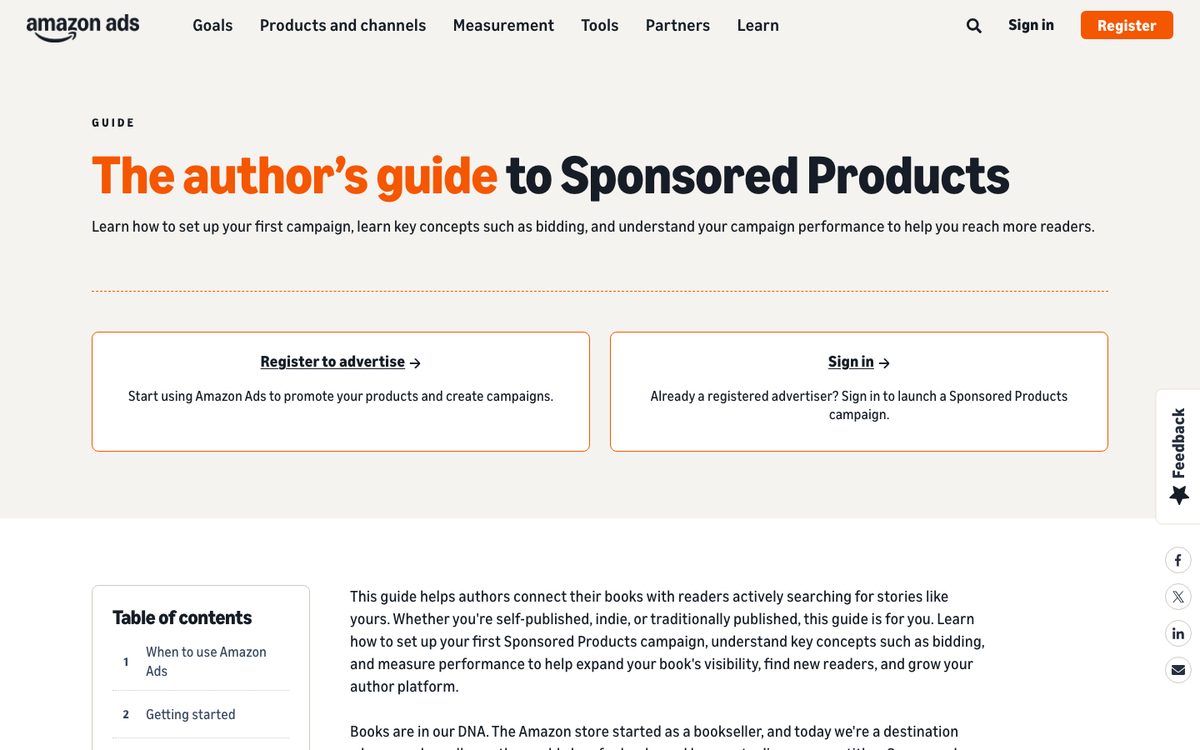 Amazon Ads’ guide for authors on setting up Sponsored Products