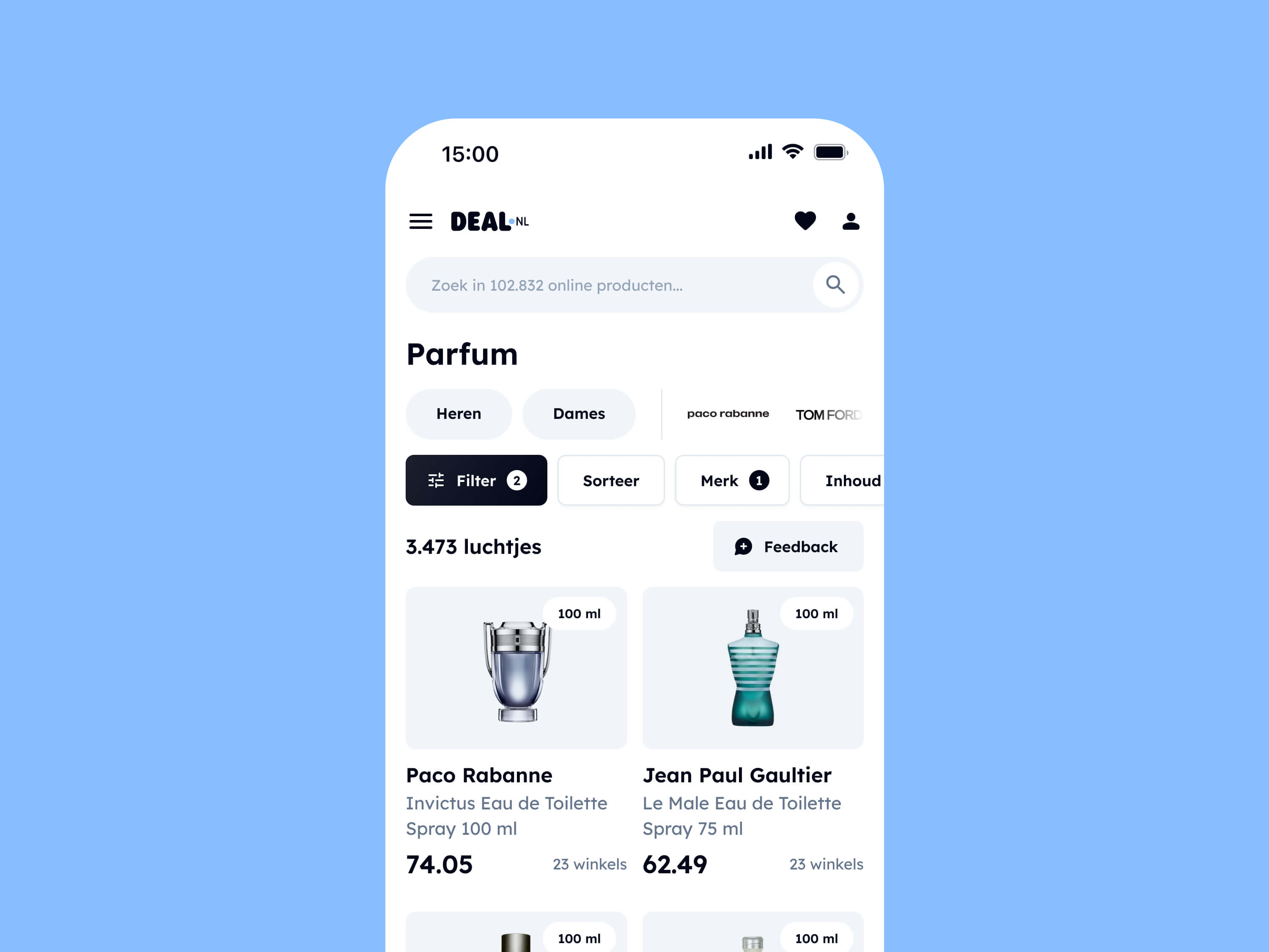 Deal.nl mobile website