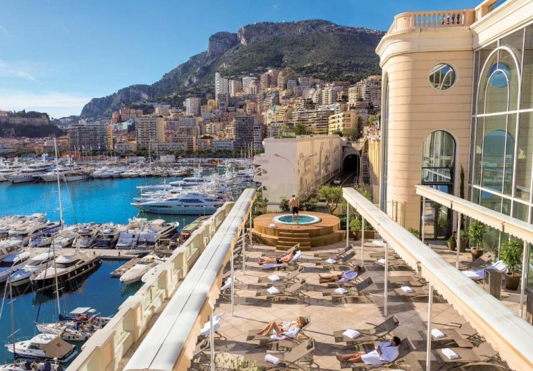 Lake view from the Hôtel Hermitage Monte-Carlo in Monaco