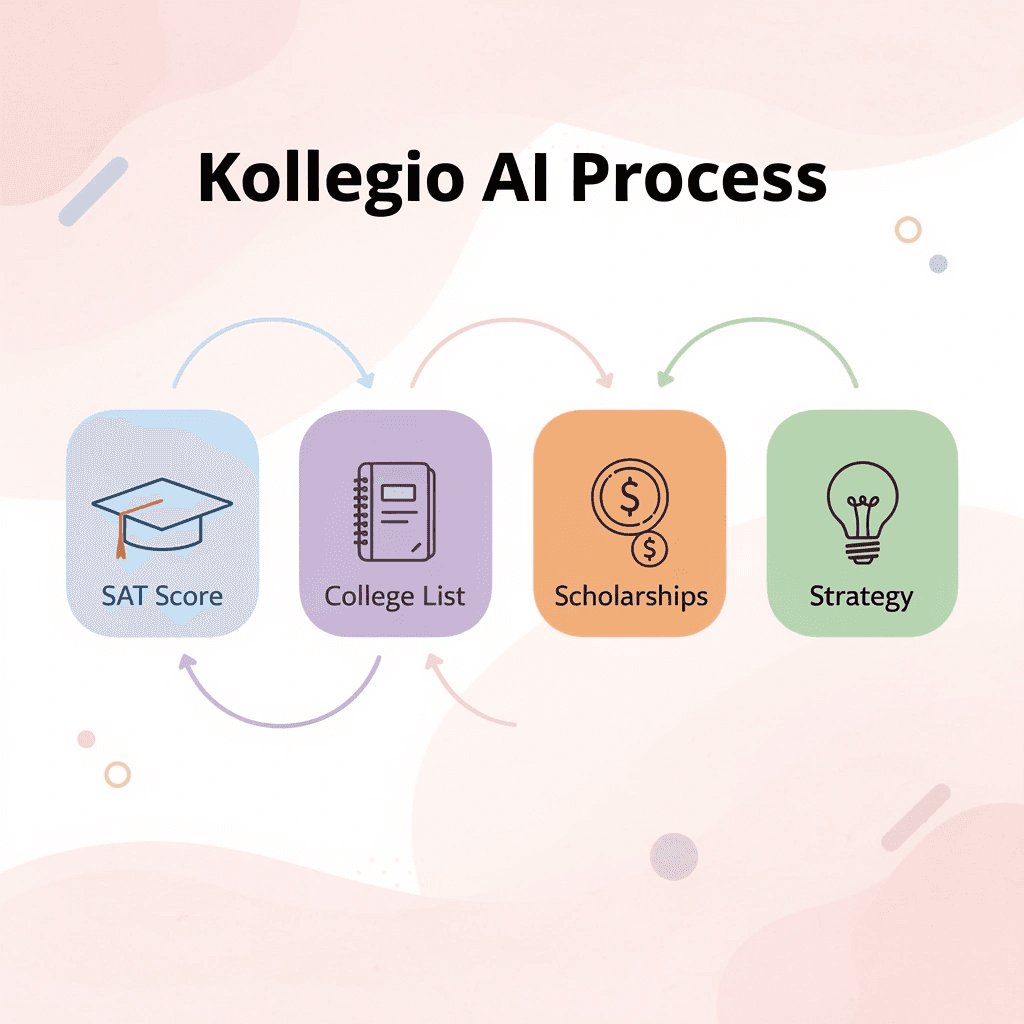 Process flow showing Kollegio AI counselor steps