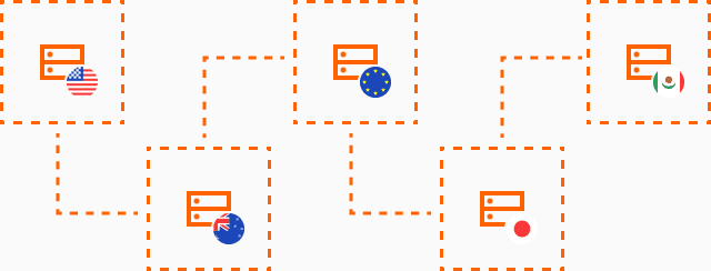Multiregion server network