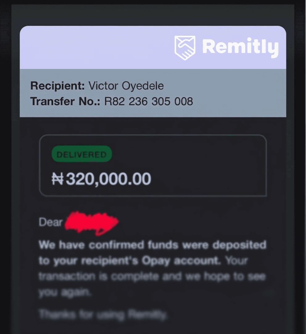 Monday bank alert showing ₦1.5M
