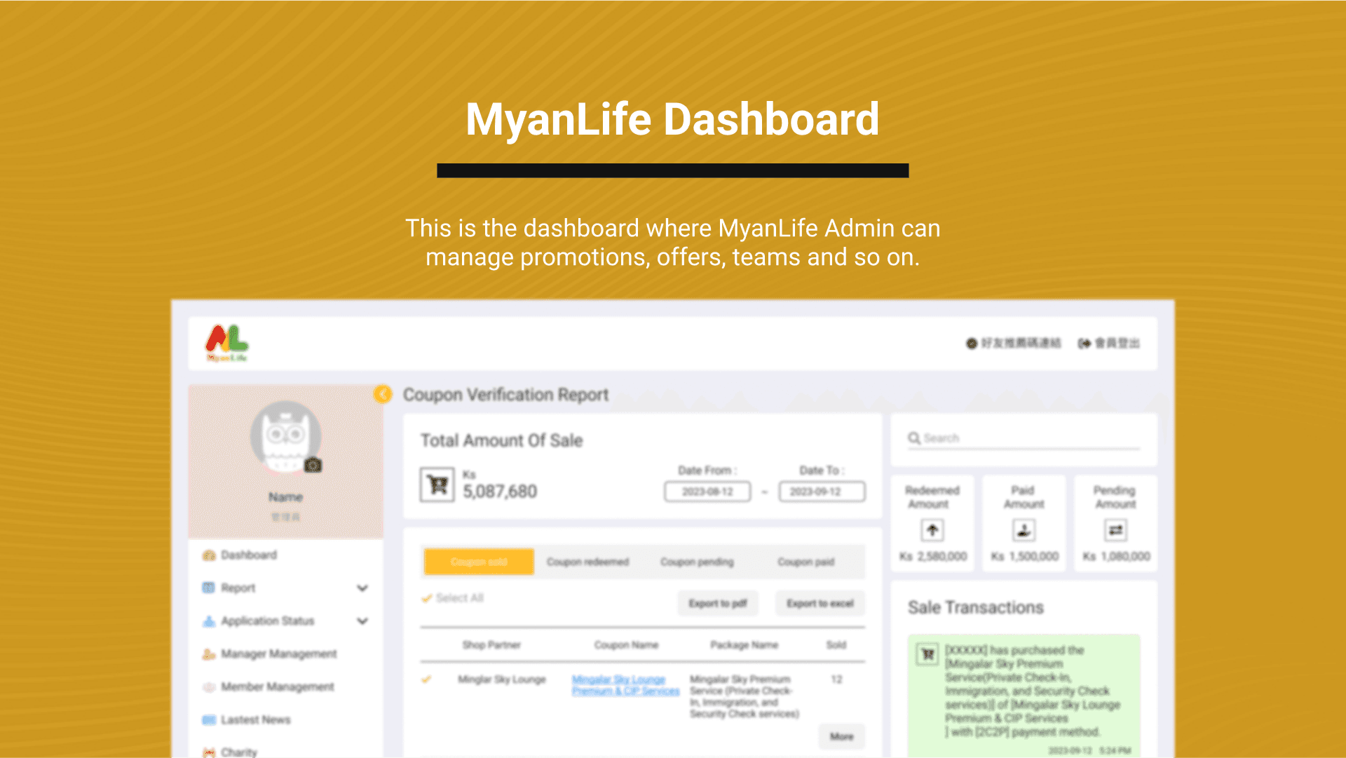 MyanLife Dashboard