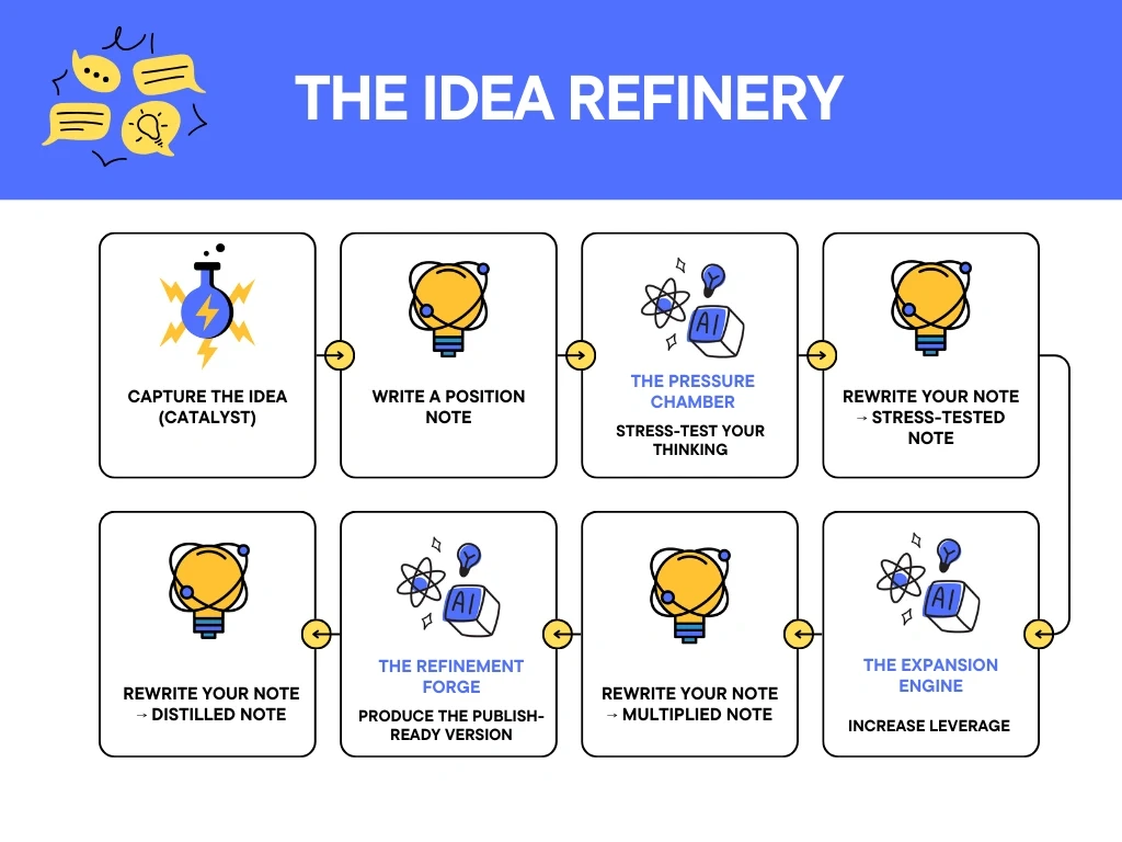 Mockup showing the Insight Incubator Notion template on tablet and phone screens, designed for organizing and expanding ideas into deeper insights