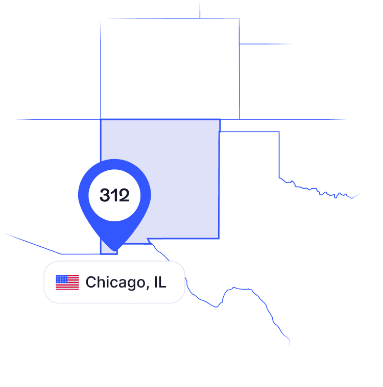 US map of 773 area code phone numbers and its coverage region