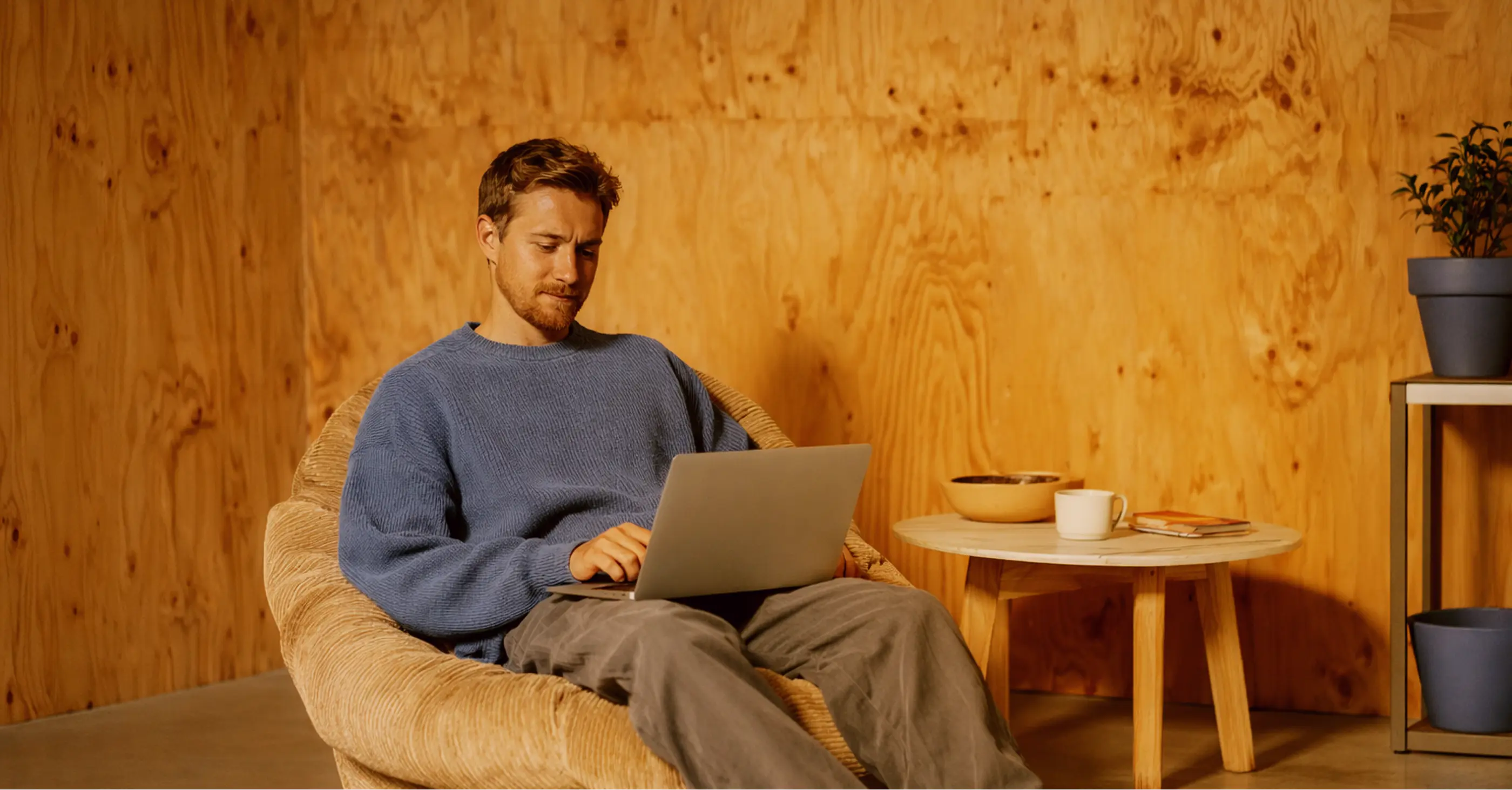 Man using a laptop