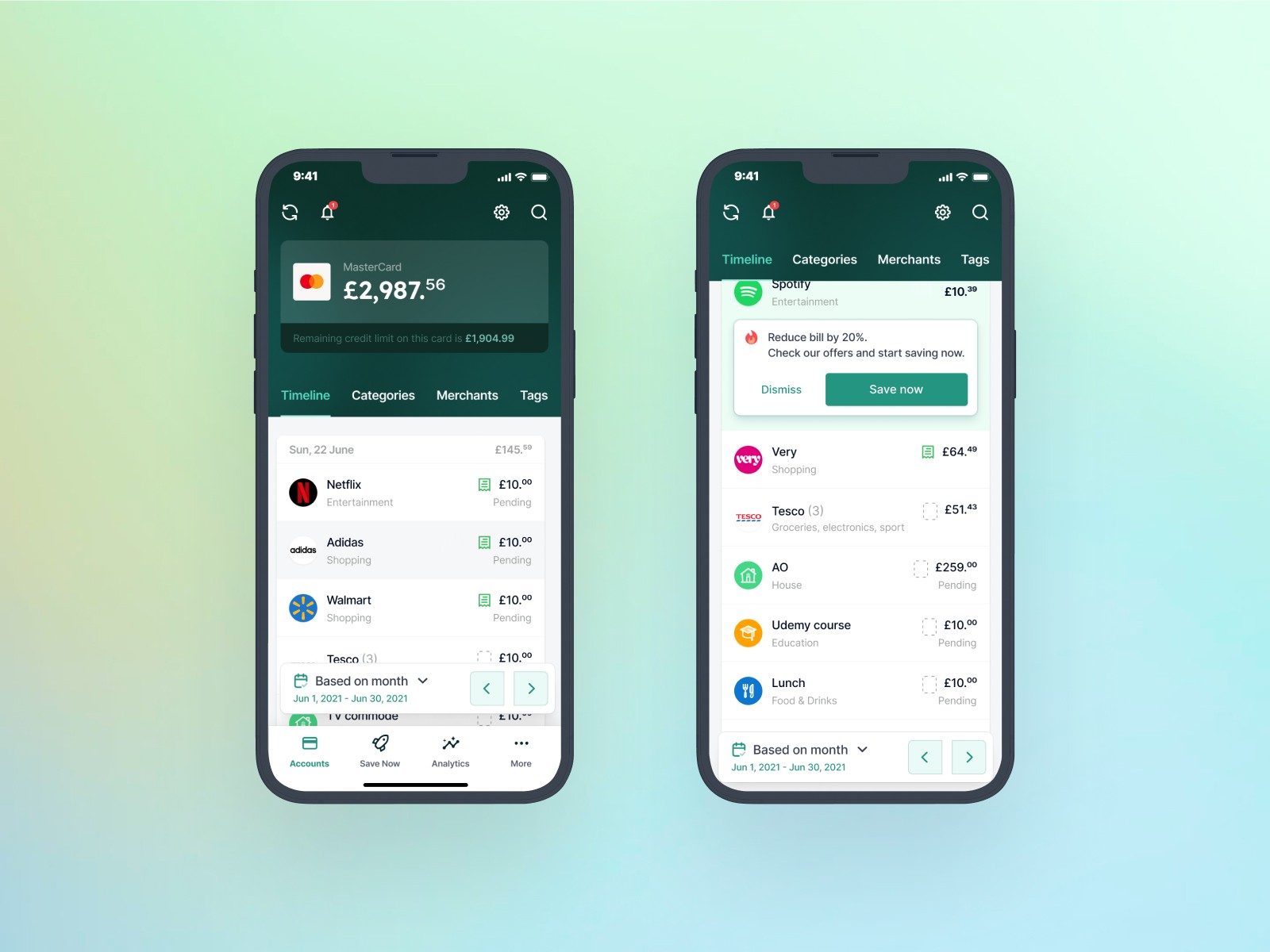 Transactions UX UI