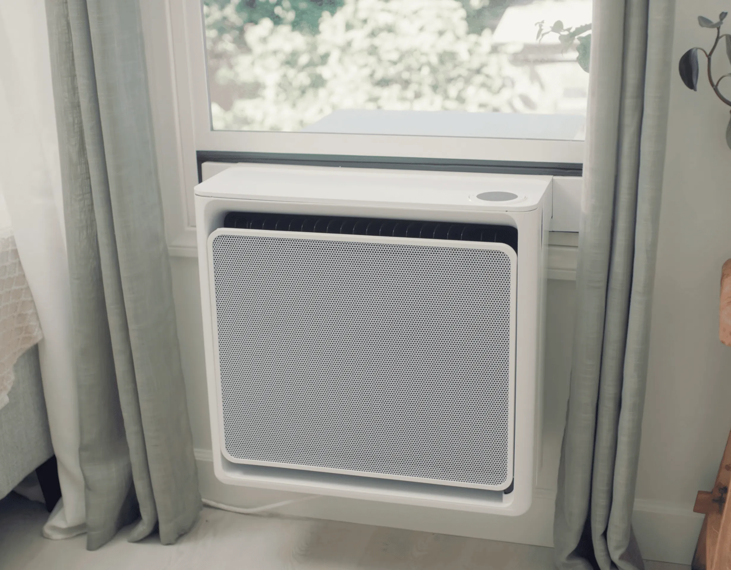 Gradient window heat pump installed in a bedroom window