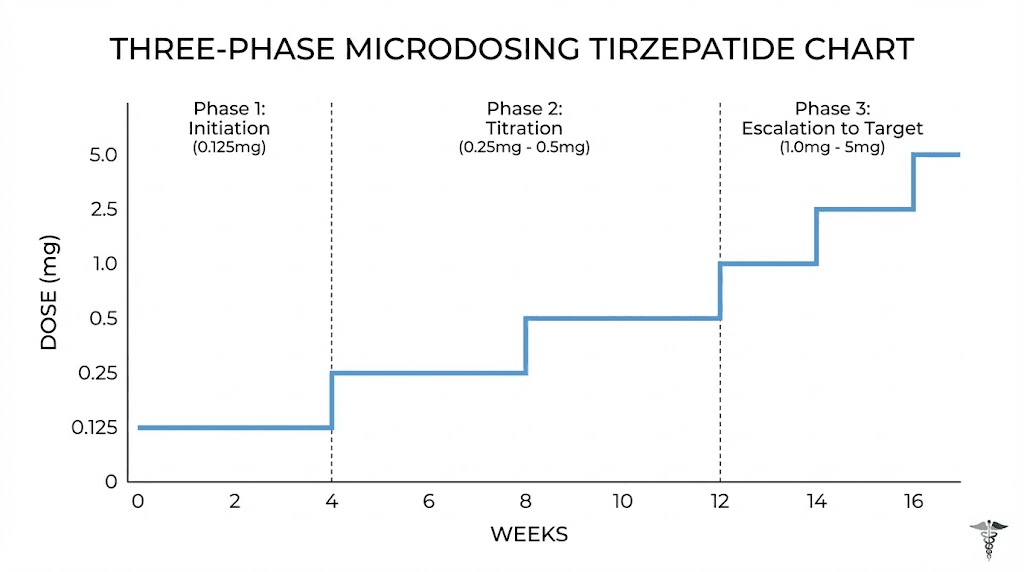 Complete microdosing tirzepatide dosing chart week by week progression
