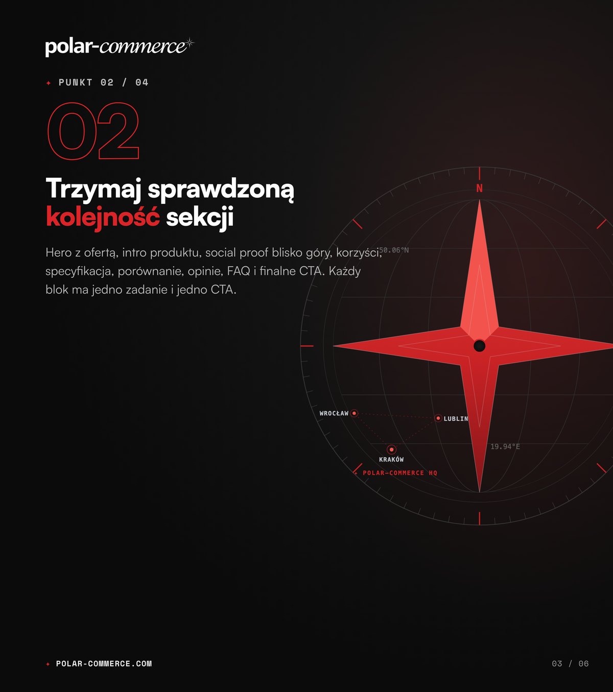 Trzymaj sprawdzoną kolejność sekcji — Polar-Commerce