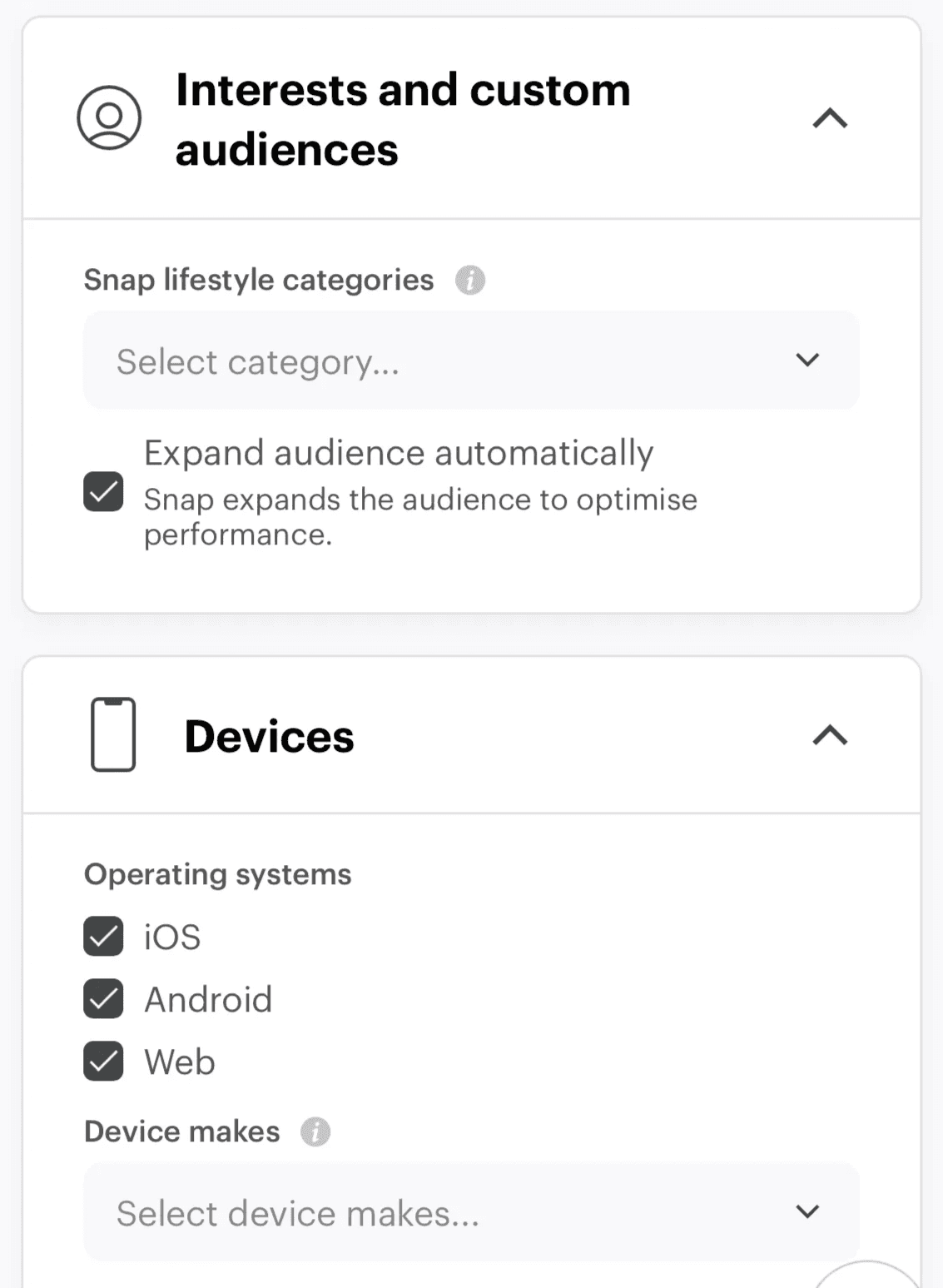 custom audience setup on snapchat