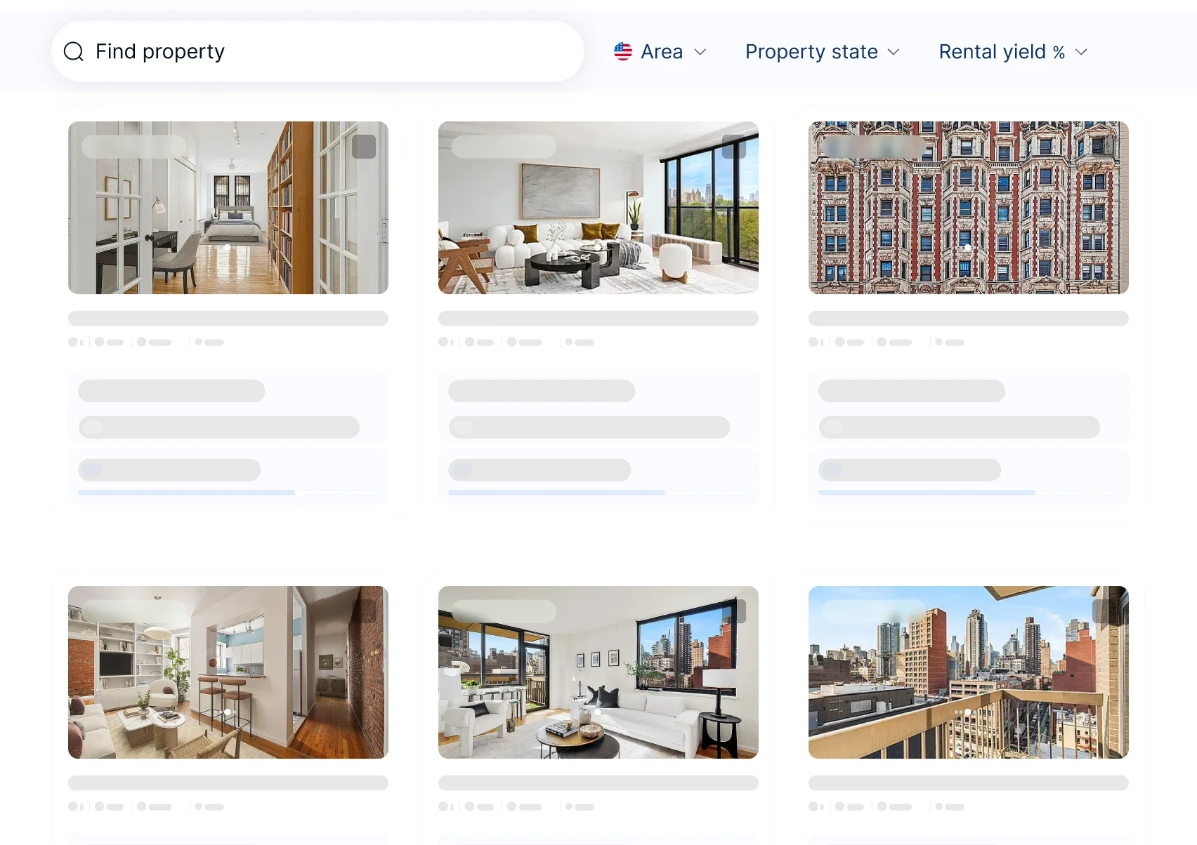 3 propery cards in a row
