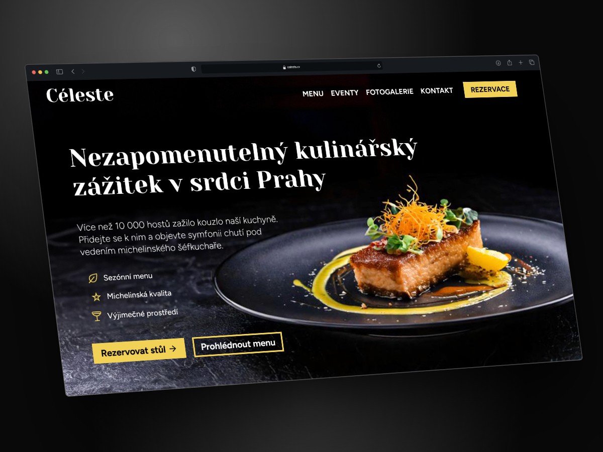 Hero sekce - restaurace