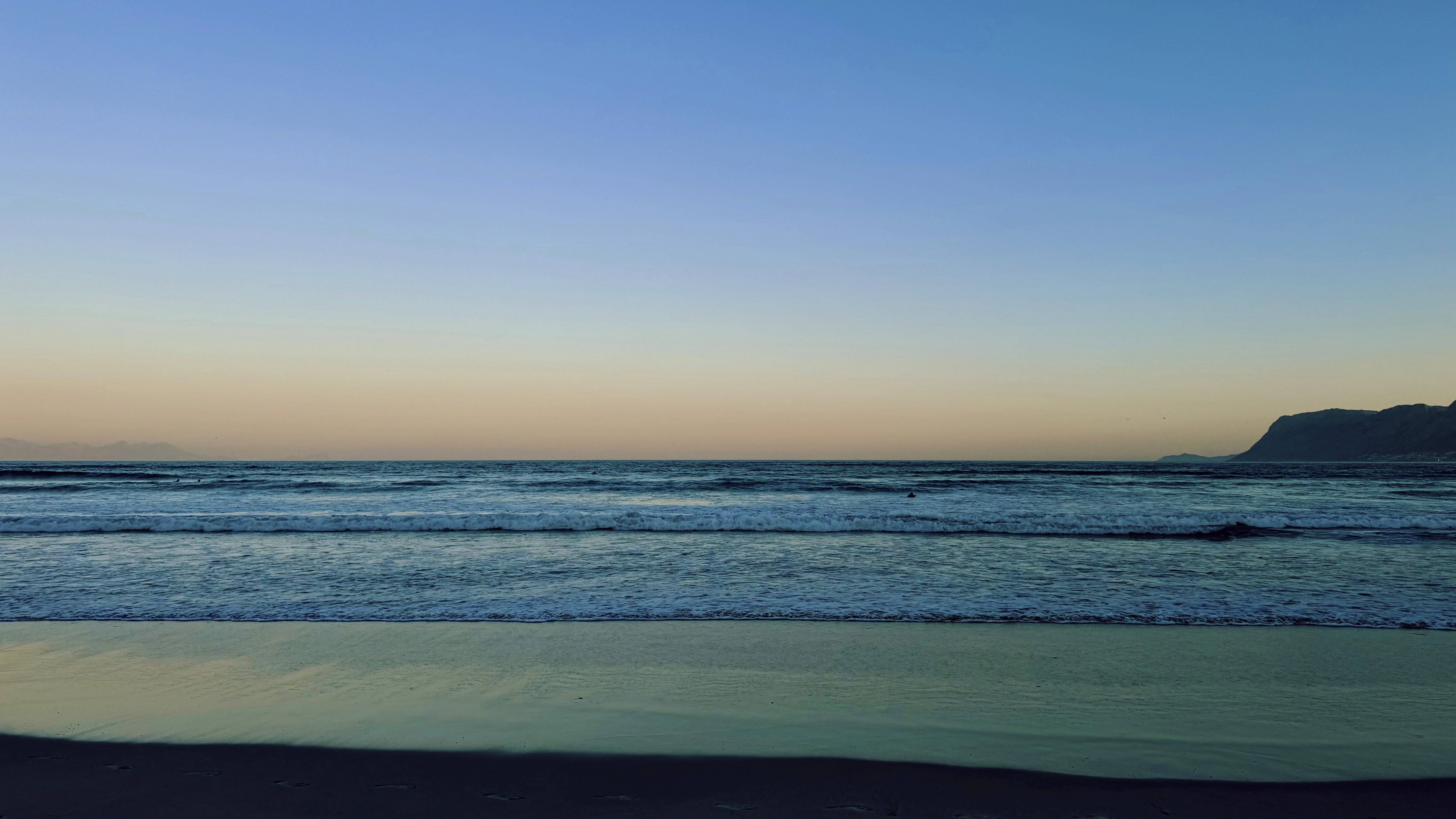 Muizenberg beach in Cape Town during sunset