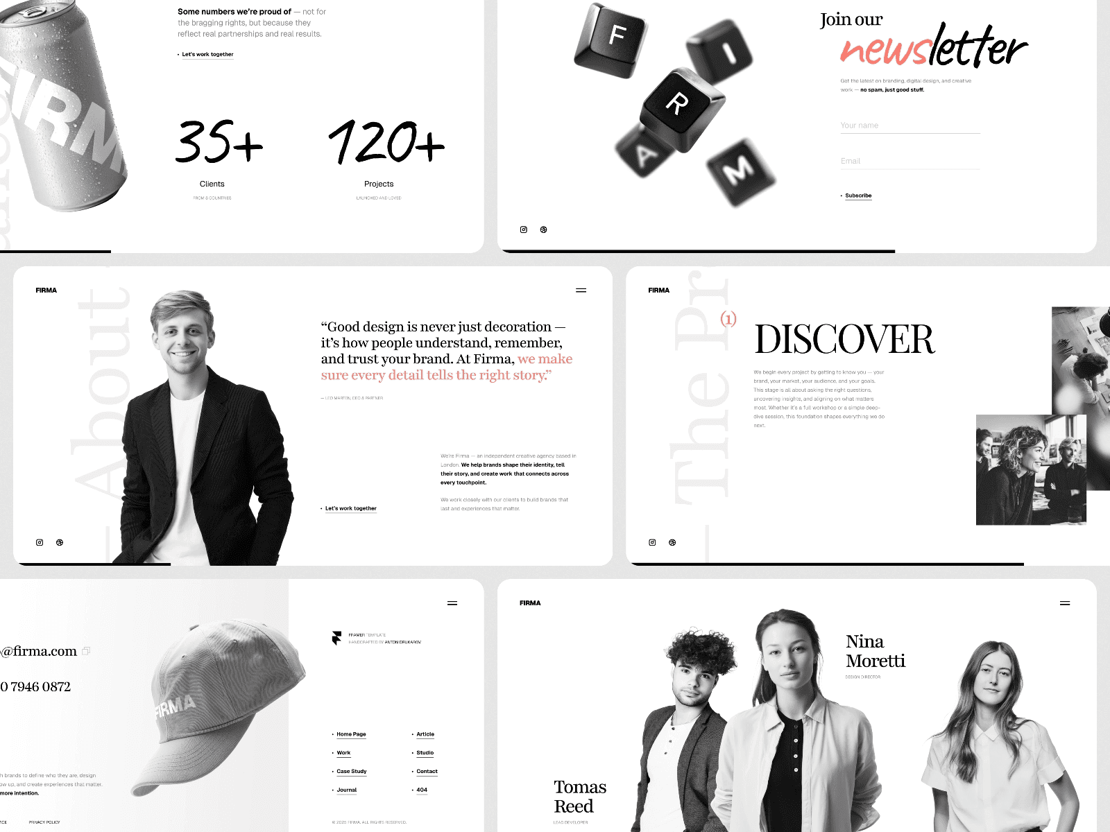 Firma Framer template sections