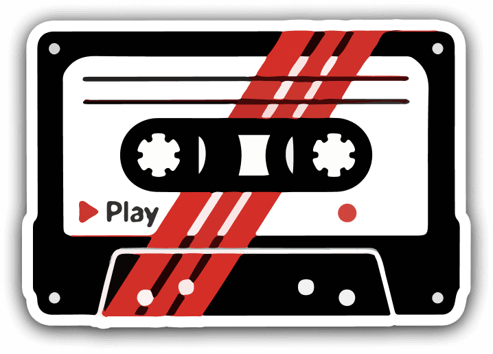 sticker of a cassette