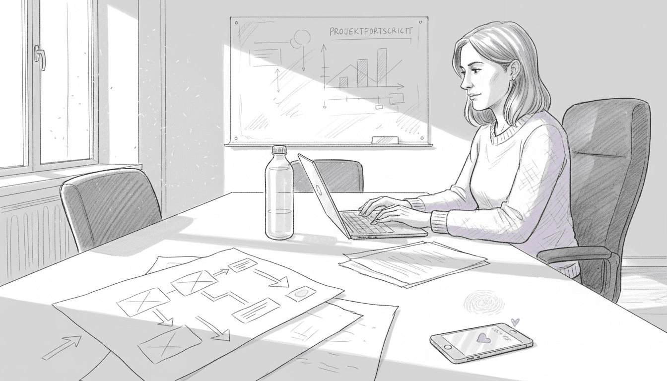 Eine Mitarbeiterin prüft und optimiert die Anfrageprozesse mithilfe von KI-basierten Tools.