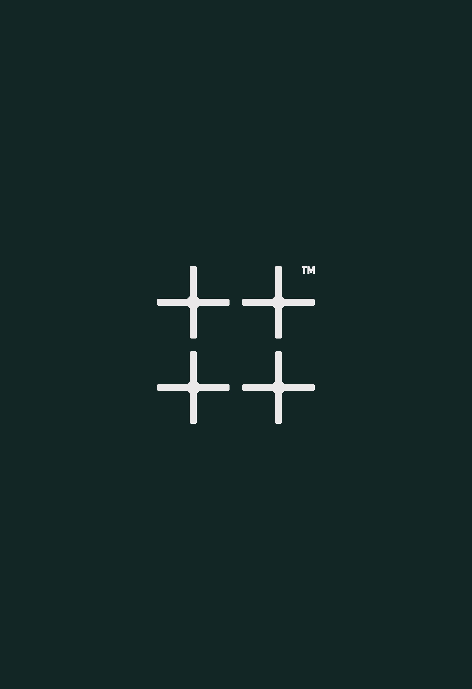 Pad Res logo mark in light grey on dark jungle green, logo design by FLOV Studio