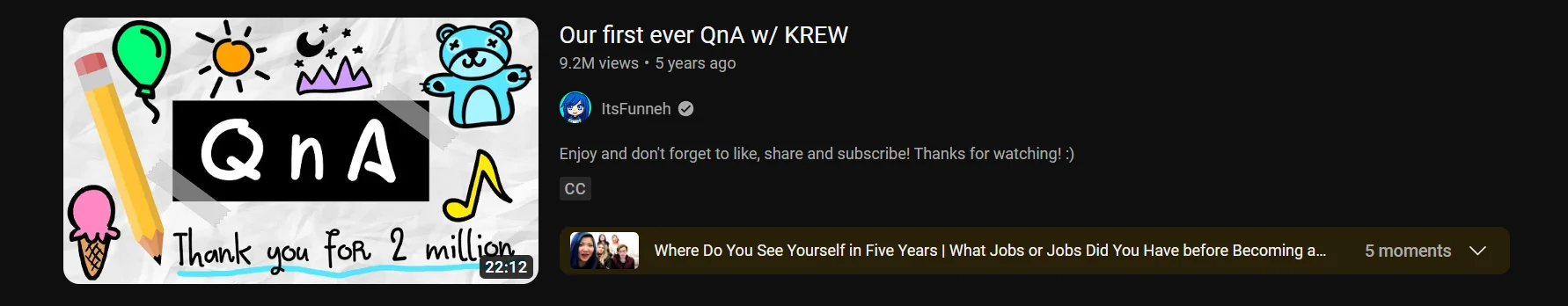 Thumbnail of youtube channel interacting with followers