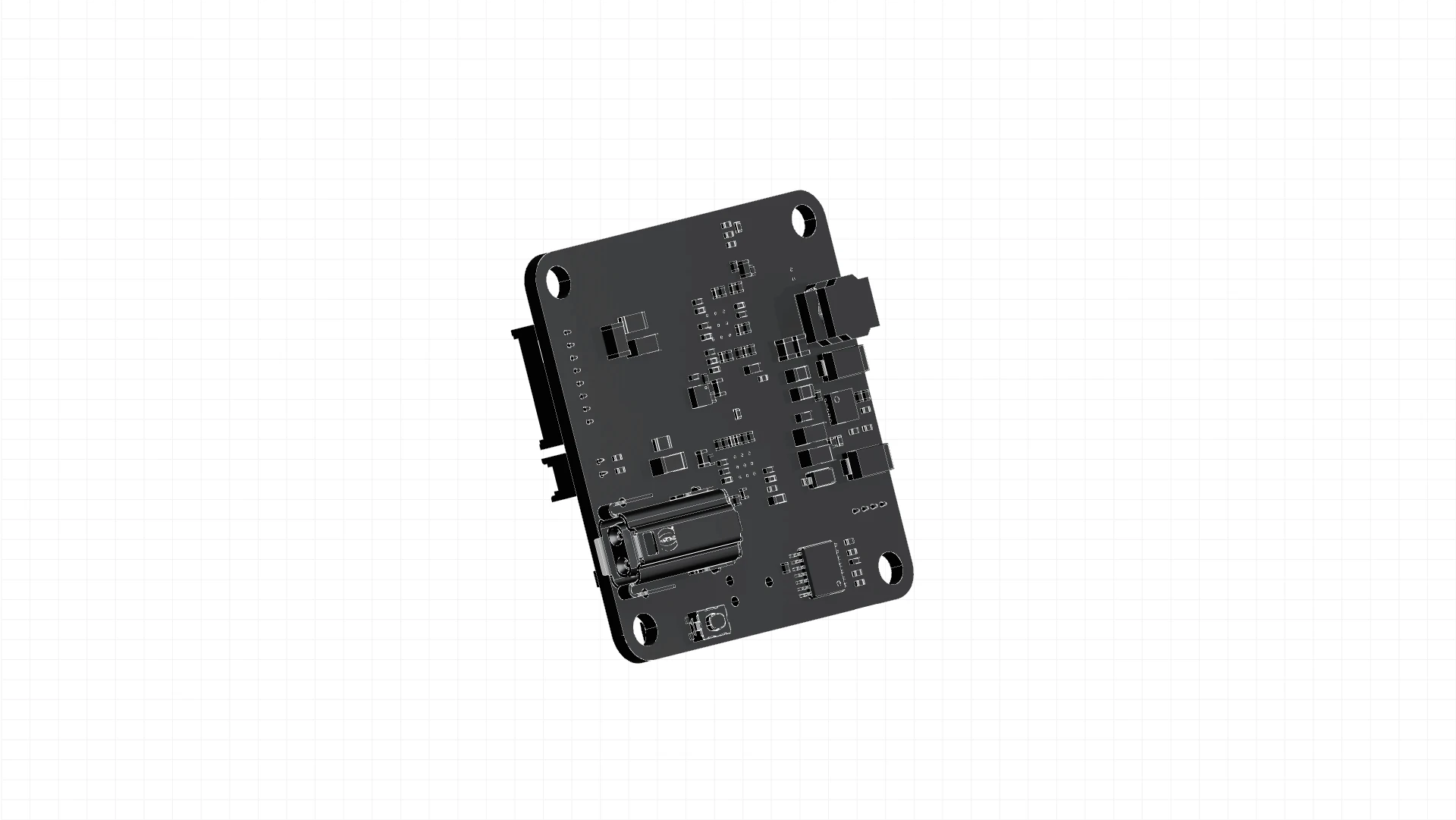 Render of the SpeBlox Long single pair Ethernet board on a light background